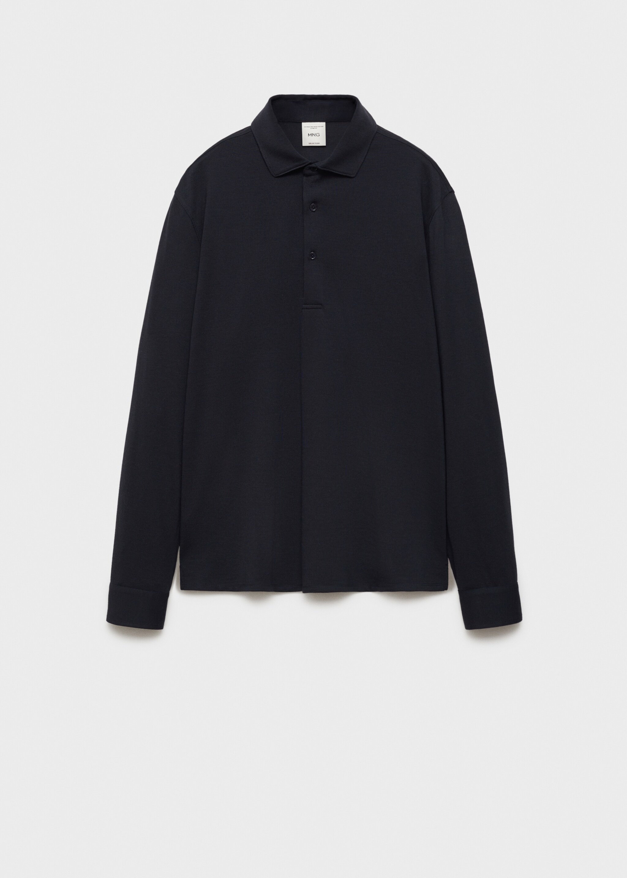 Πόλο μάλλινο regular fit - Προϊόν χωρίς μοντέλο, Σκούρο Μπλε Μαρέν. Ref: 77097920-00.