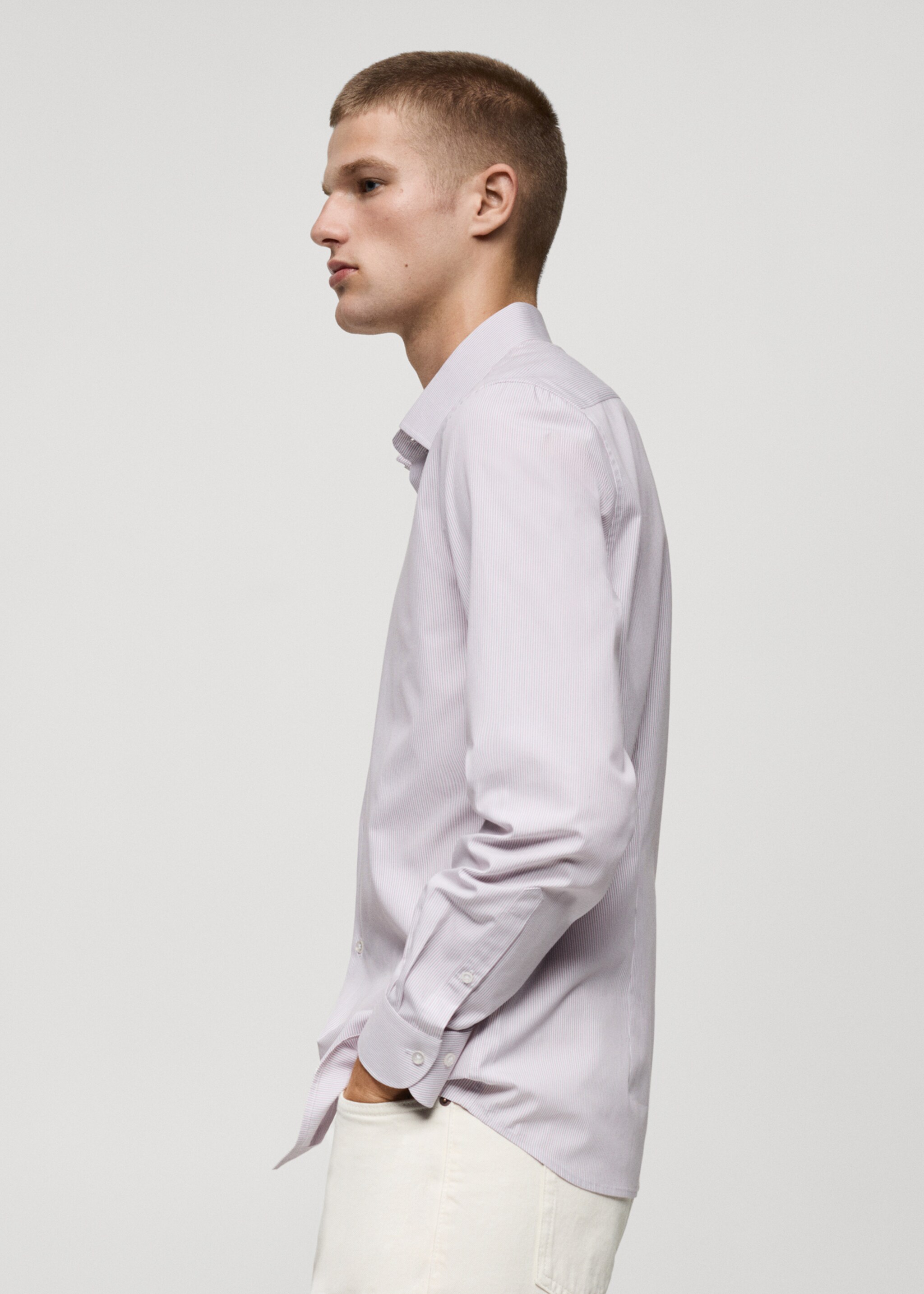 Camisa 100% cotó estampat ratlles - Detall de l'article 2, Rosa. Ref: 77097922-00.