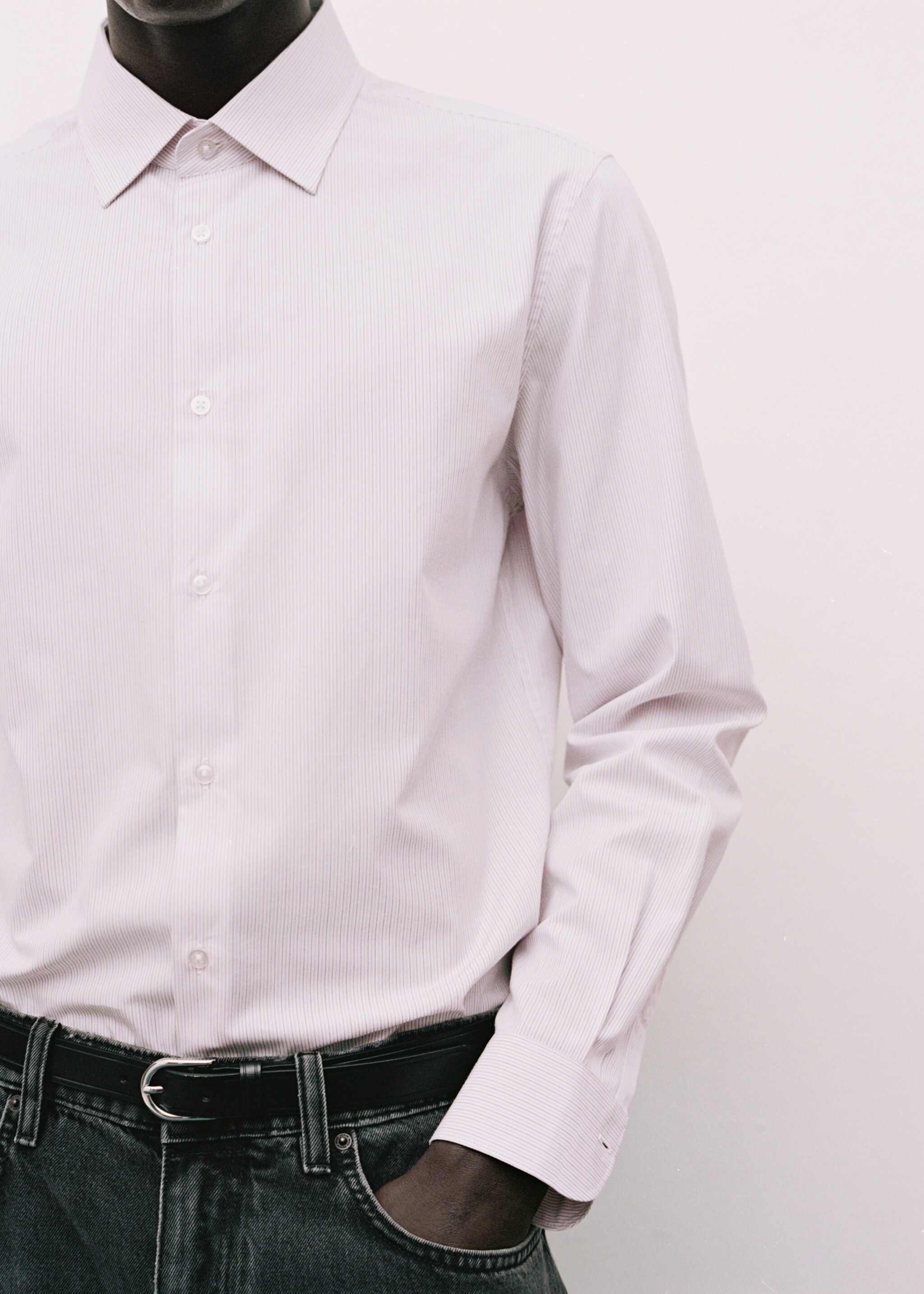 Camisa 100% cotó estampat ratlles - Detall de l'article 3, Rosa. Ref: 77097922-00.