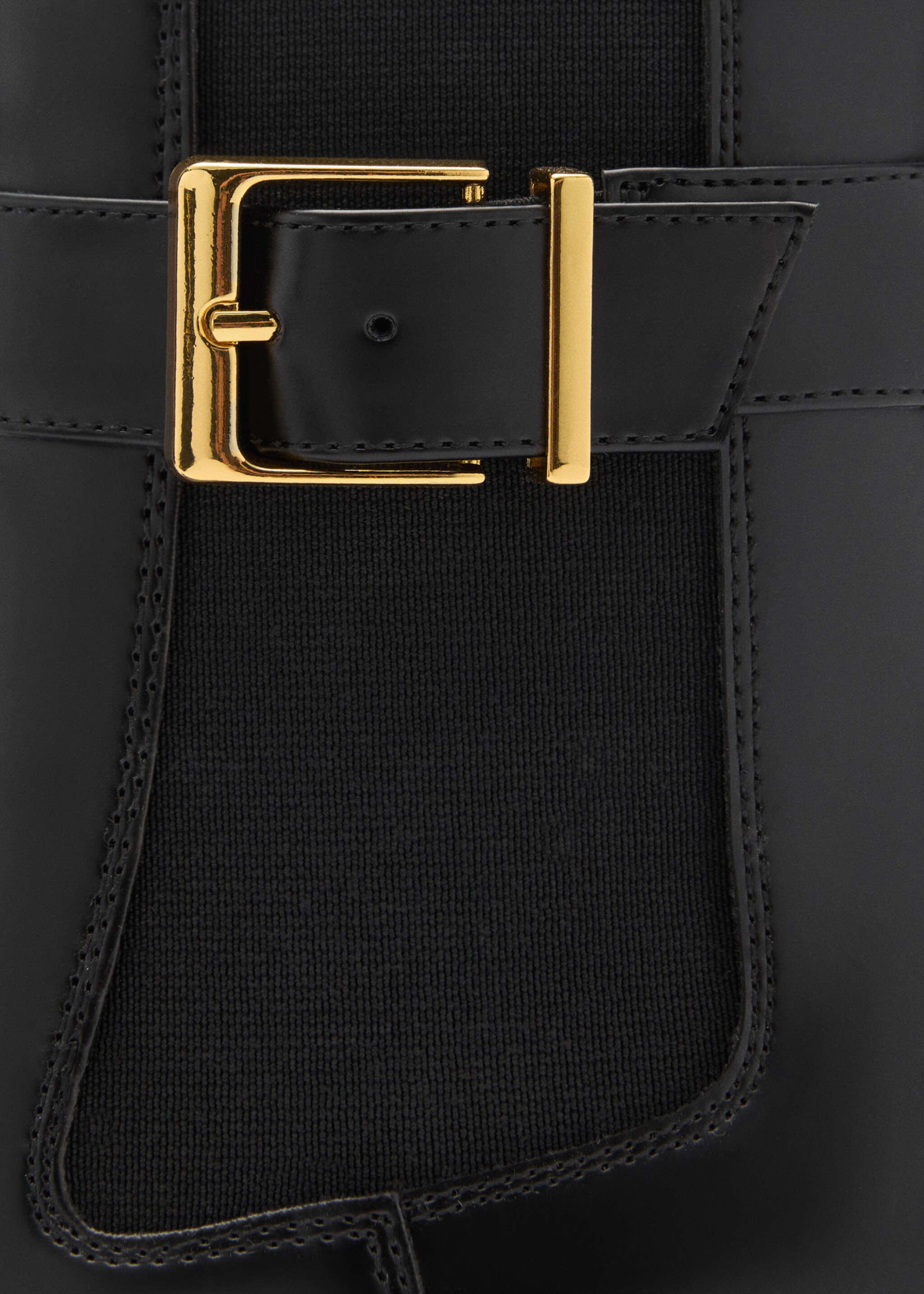 Ankle boots with elastic panel and buckle - Details of the article 3, Black. Ref: 77097925-00.