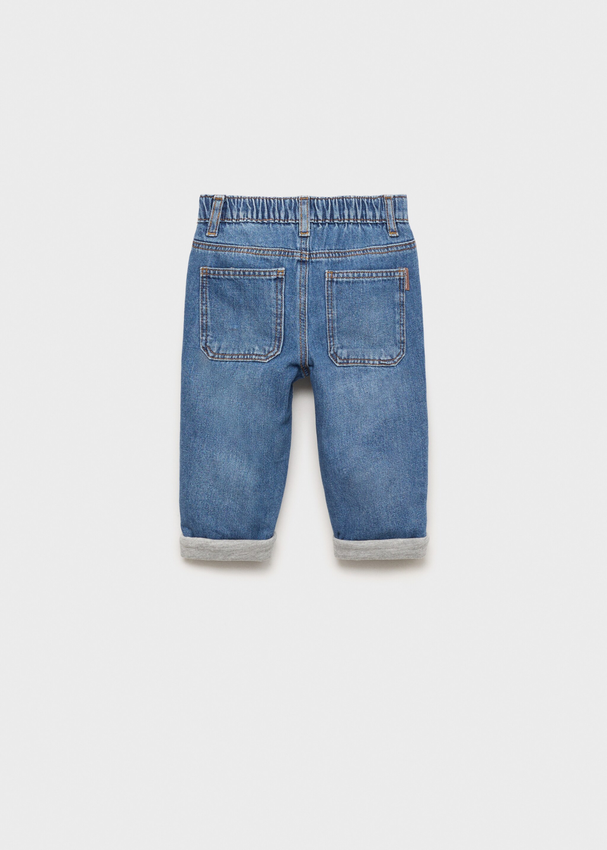 Jeans mit Tunnelzug - Rückseite des Artikels, Mittelblau. Ref: 77097926-00.