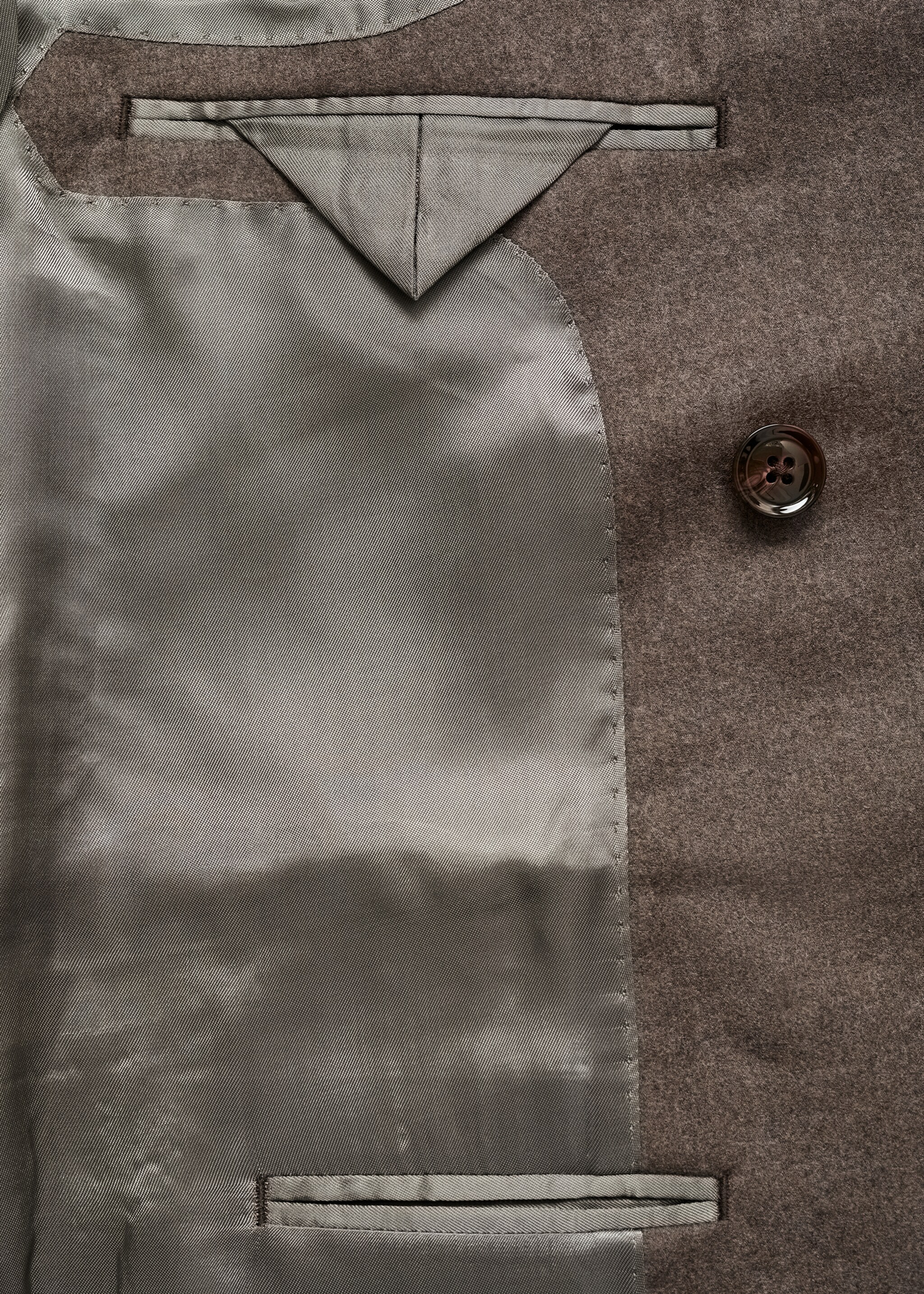 Veste costume flanelle 100 % laine italienne - Détail de l'article 0, Marron. Ref: 77097930-00.