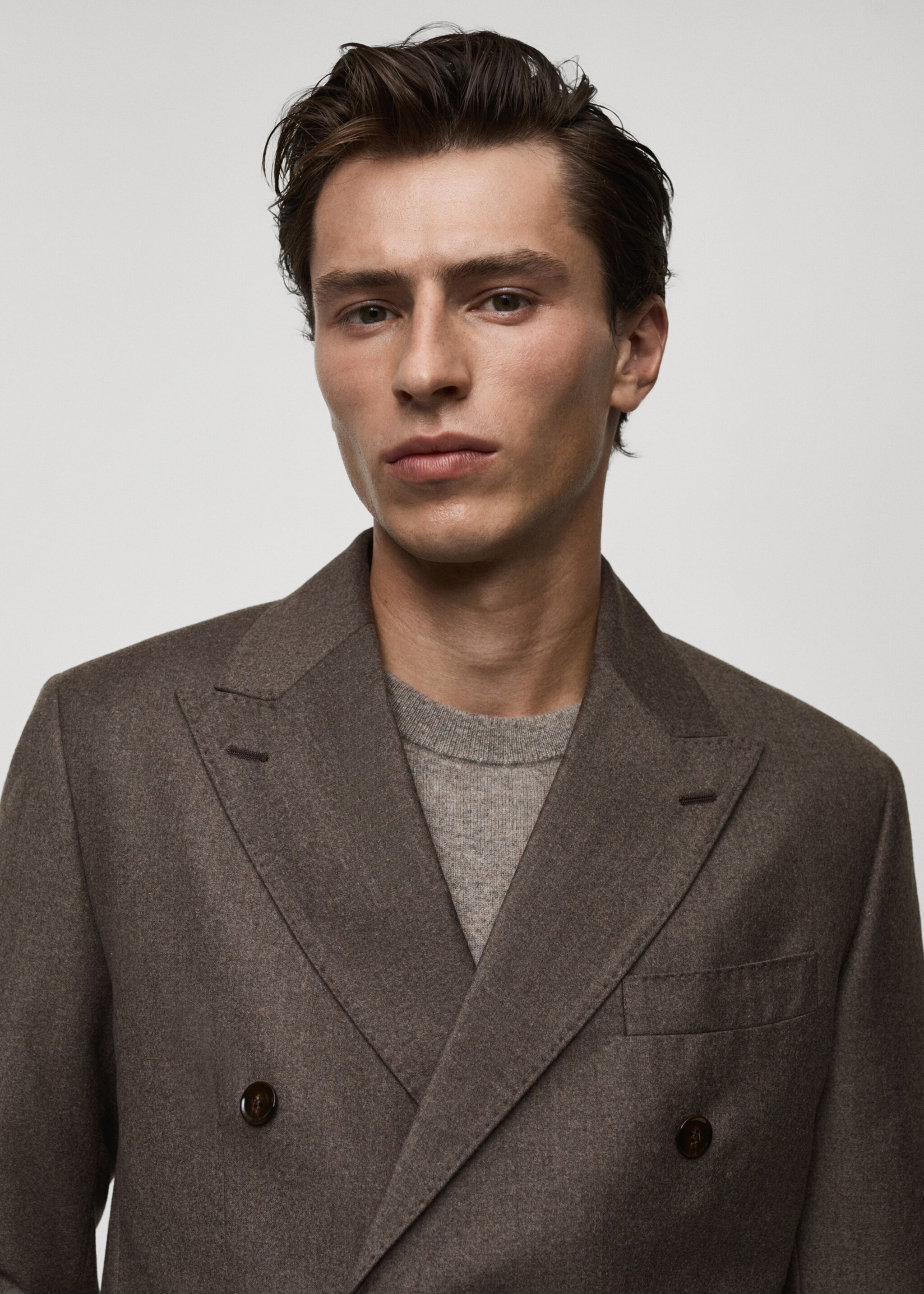 Veste costume flanelle 100 % laine italienne - Détail de l'article 1, Marron. Ref: 77097930-00.