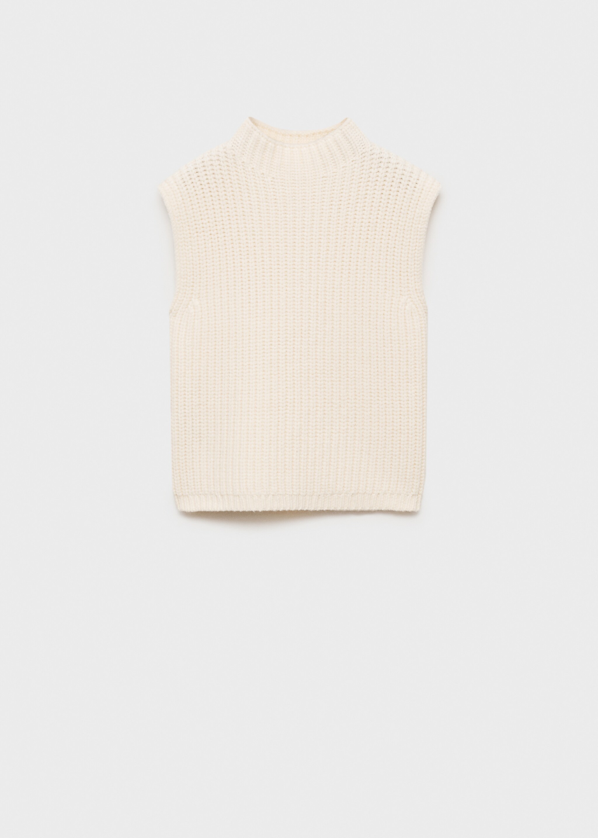 Gebreid gilet met trechterhals - Artikel zonder model, Ecru. Ref: 77097934-00.