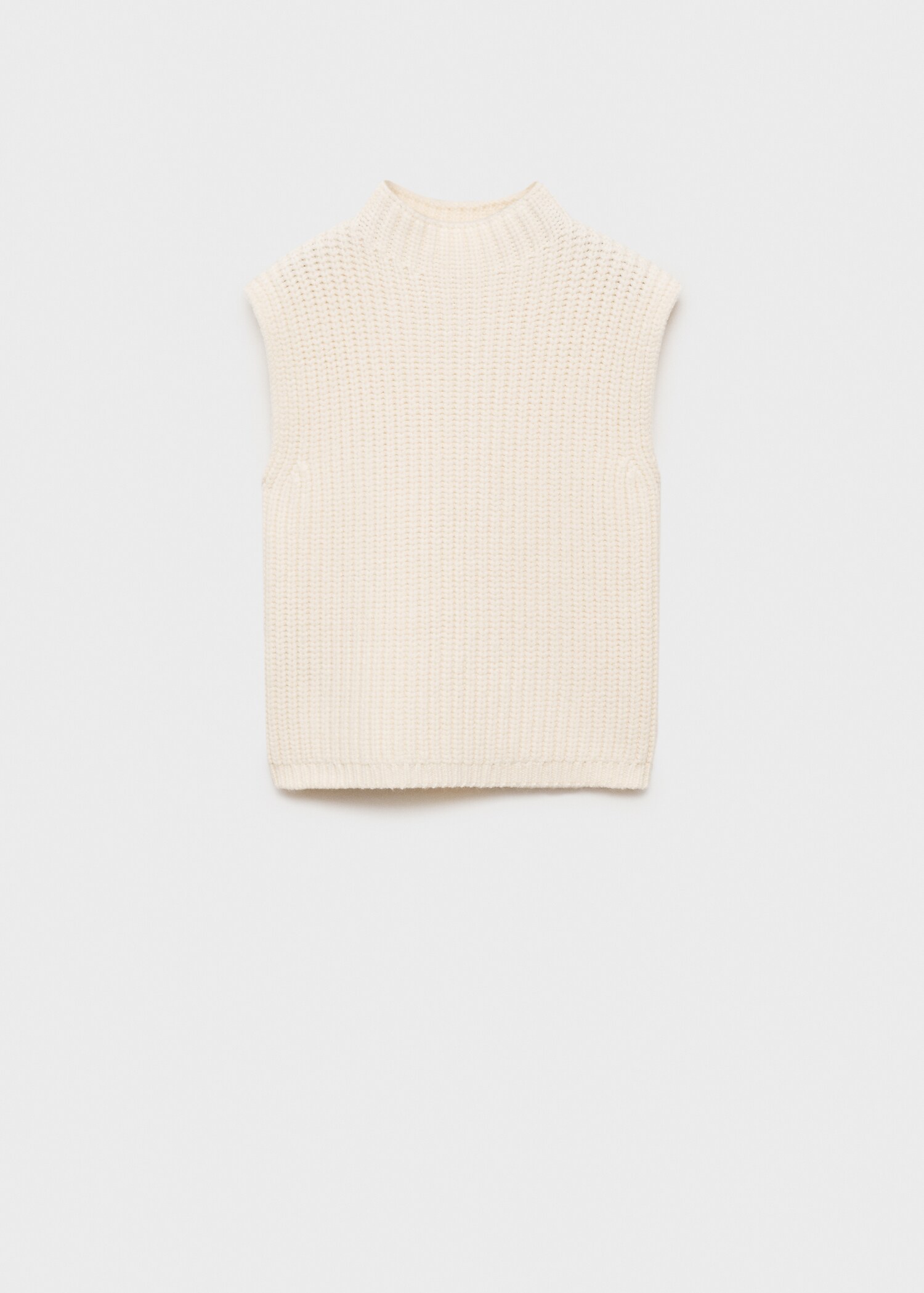 Perkins-neck knitted waistcoat - Article without model