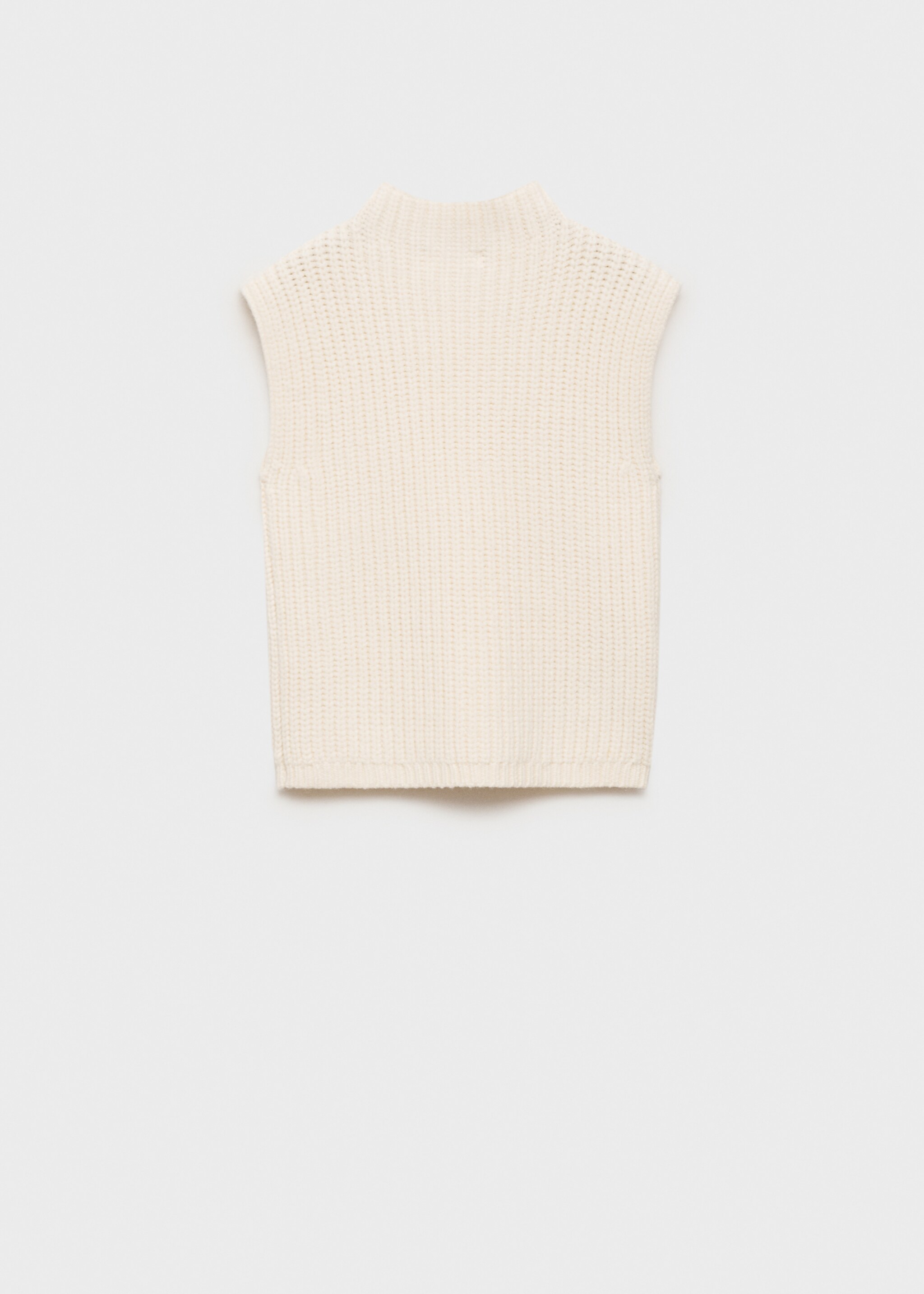 Gebreid gilet met trechterhals - Achterkant van het artikel, Ecru. Ref: 77097934-00.