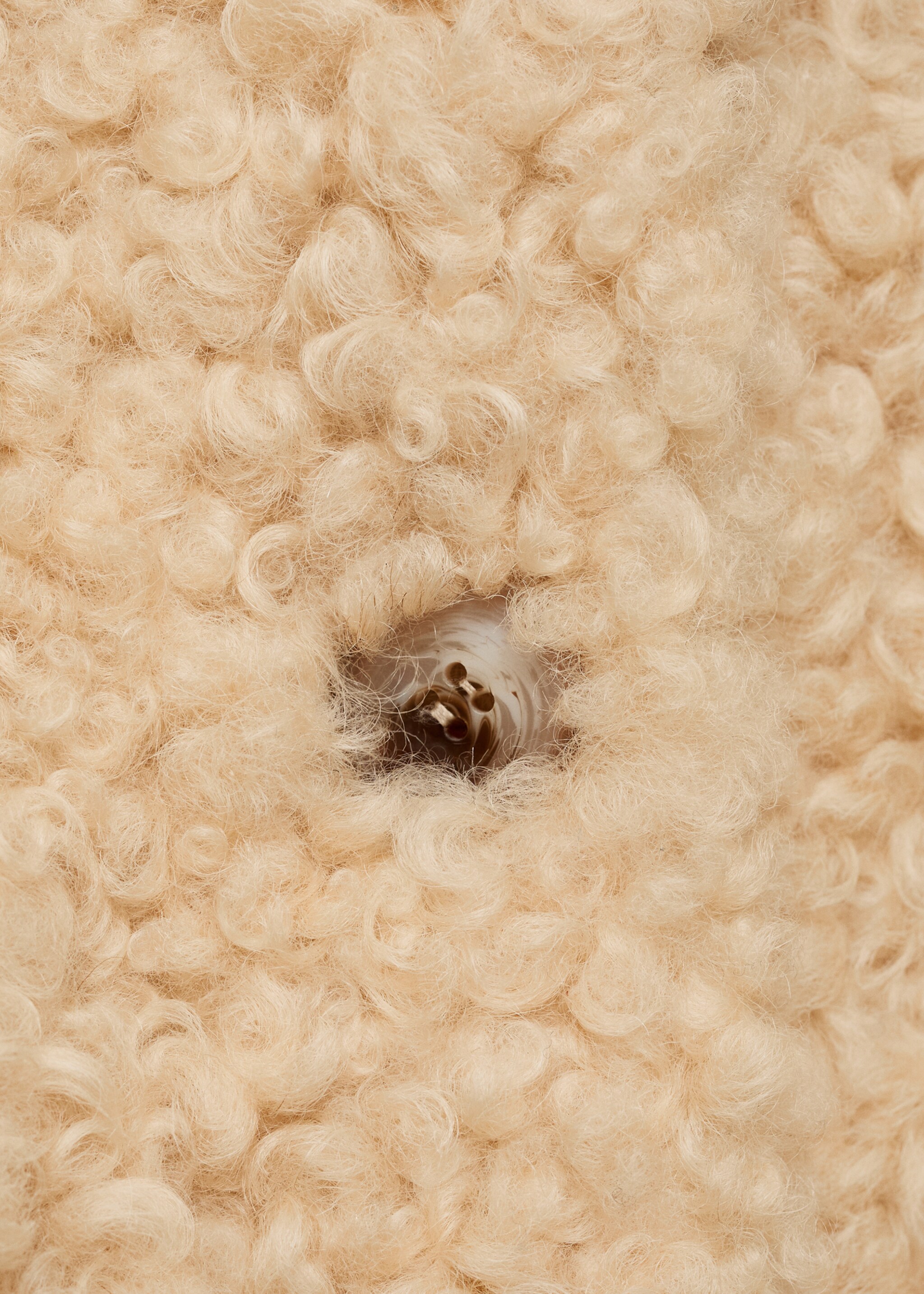 Shearling leather coat - Details of the article 0, Ecru. Ref: 77097936-00.