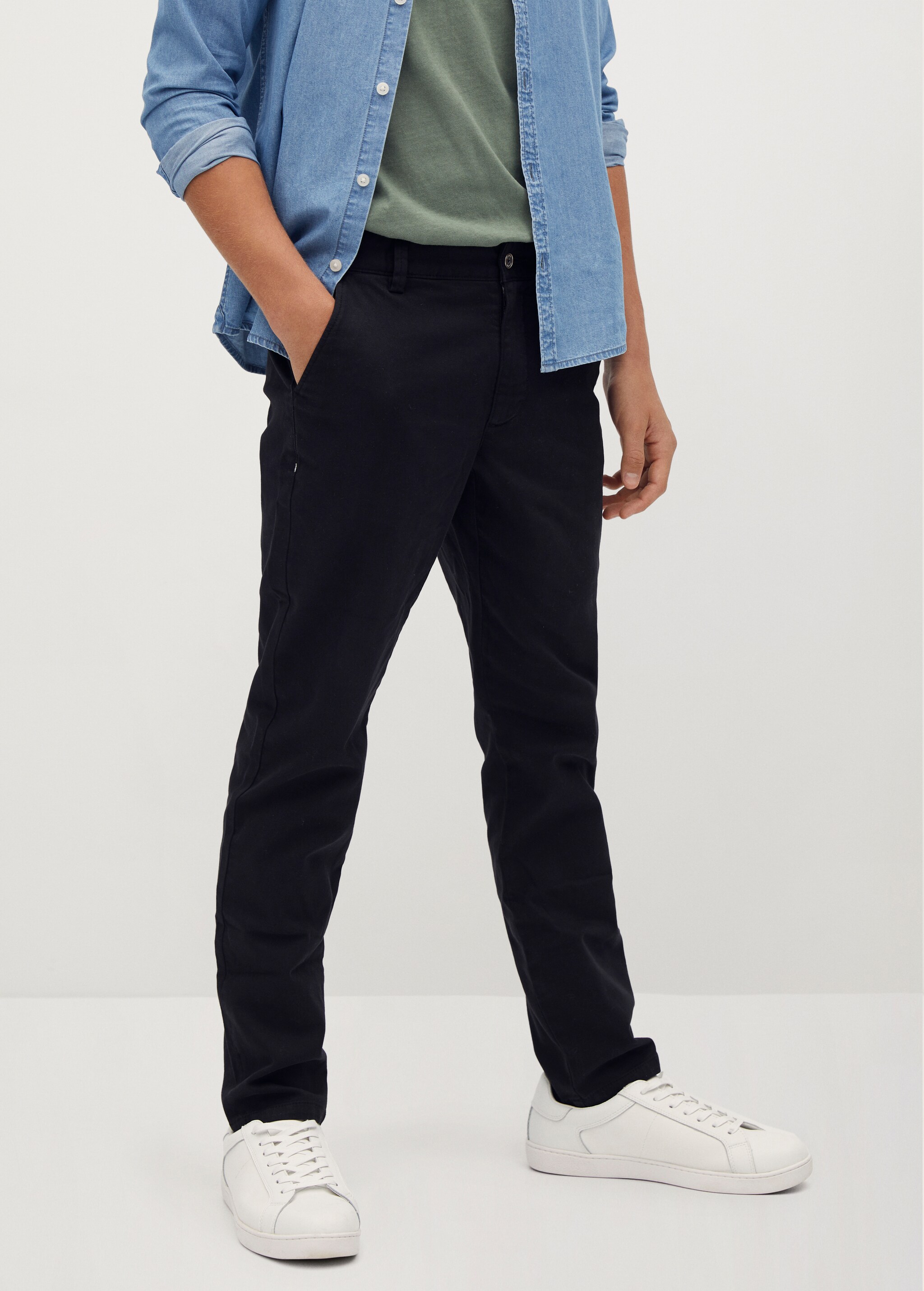 Straight flannel trousers - Medium plane