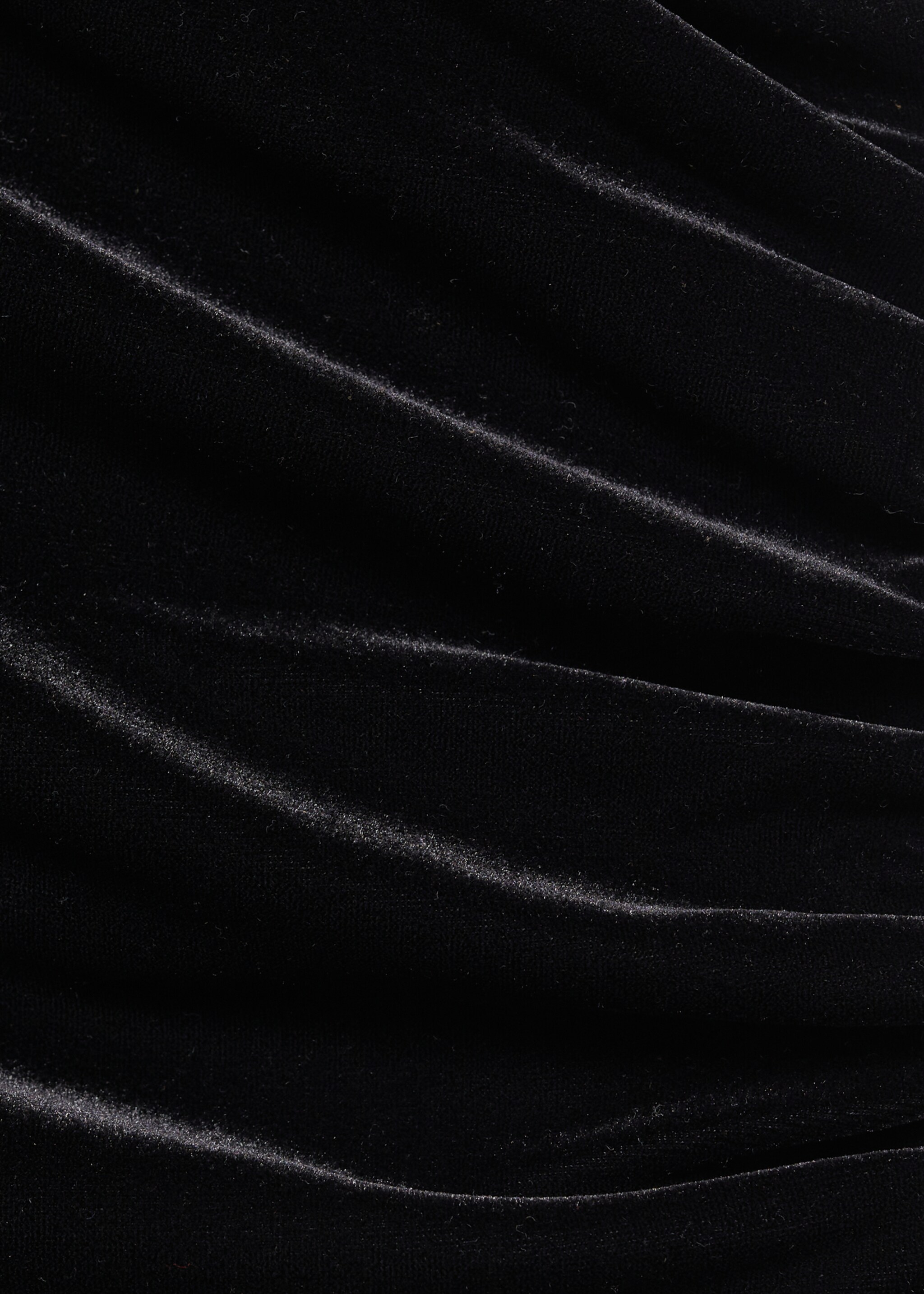 Asymmetric velvet jumpsuit - Details of the article 8, Black. Ref: 77098267-00.