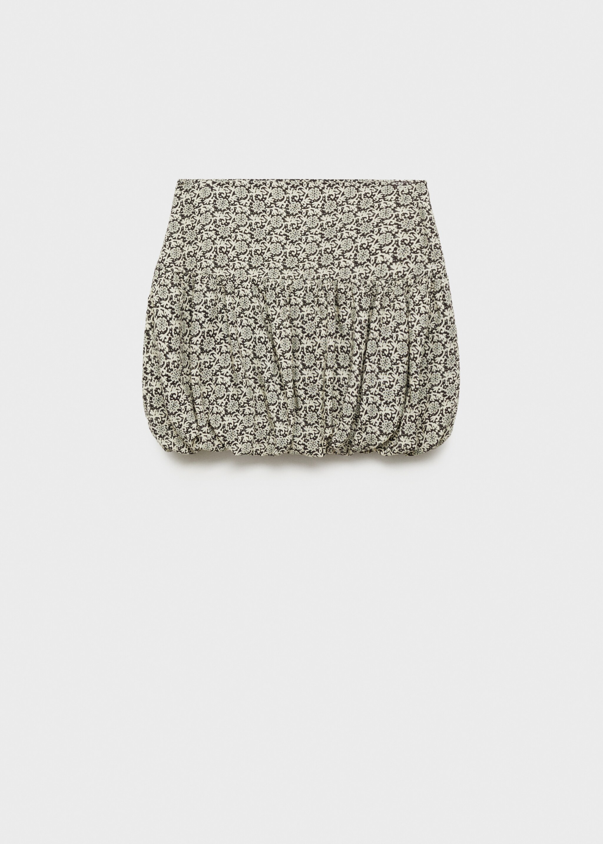 Floral-print balloon skirt - Article without model, Black. Ref: 77098280-00.