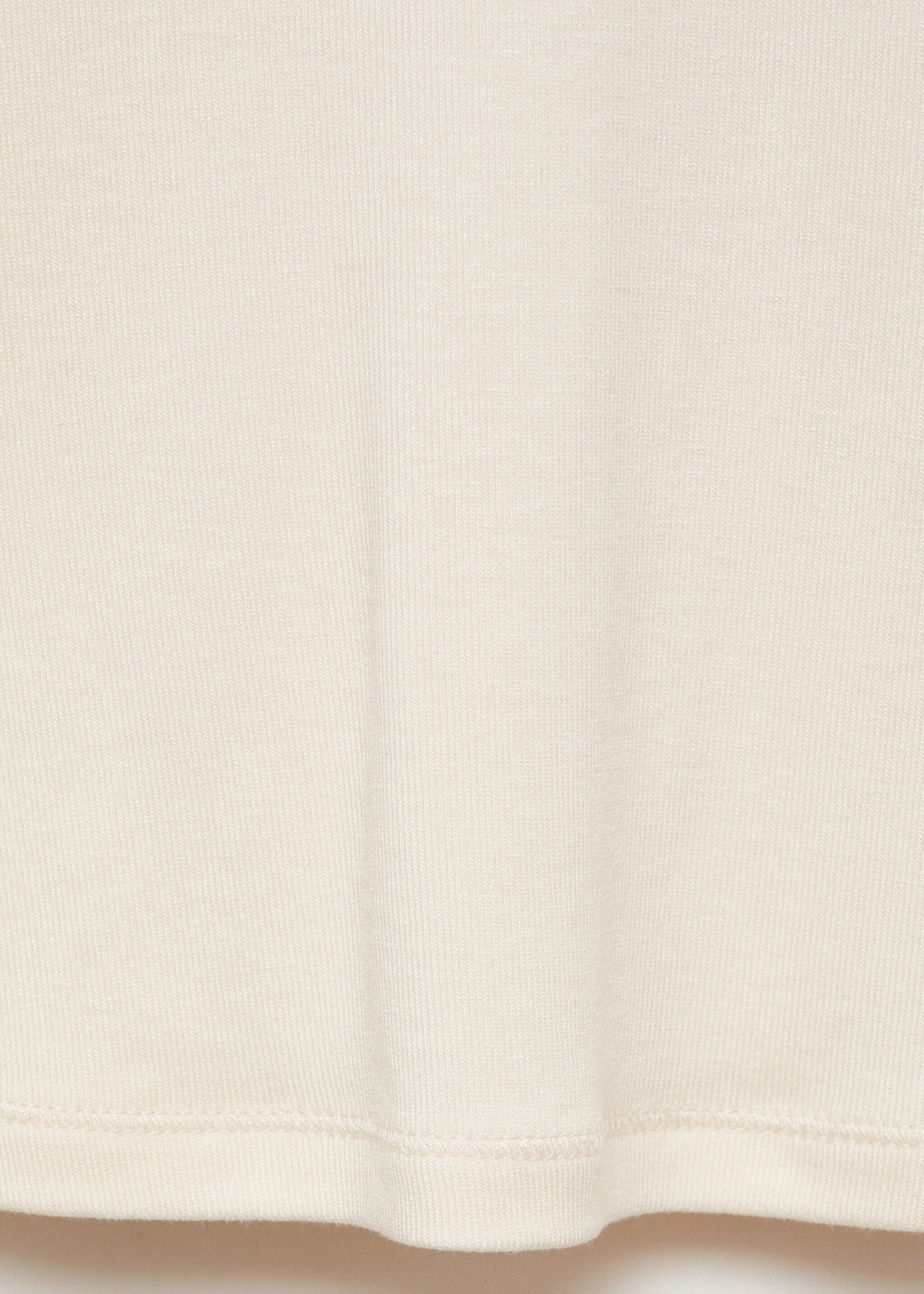 Long-sleeved V-neck T-shirt - Details of the article 0, Ecru. Ref: 77098284-00.