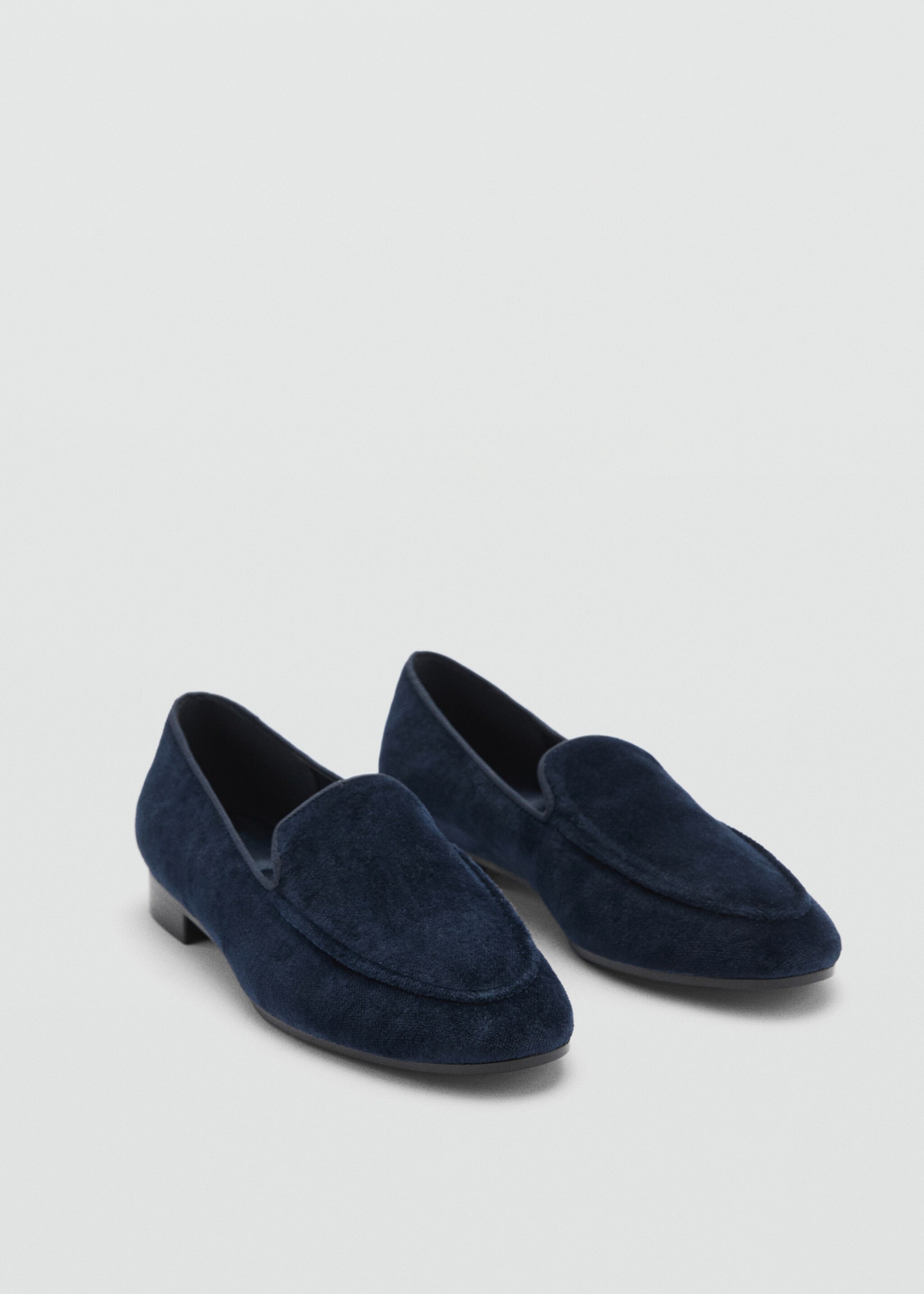 Mocassins velours - Plan moyen, Bleu. Ref: 77098635-00.