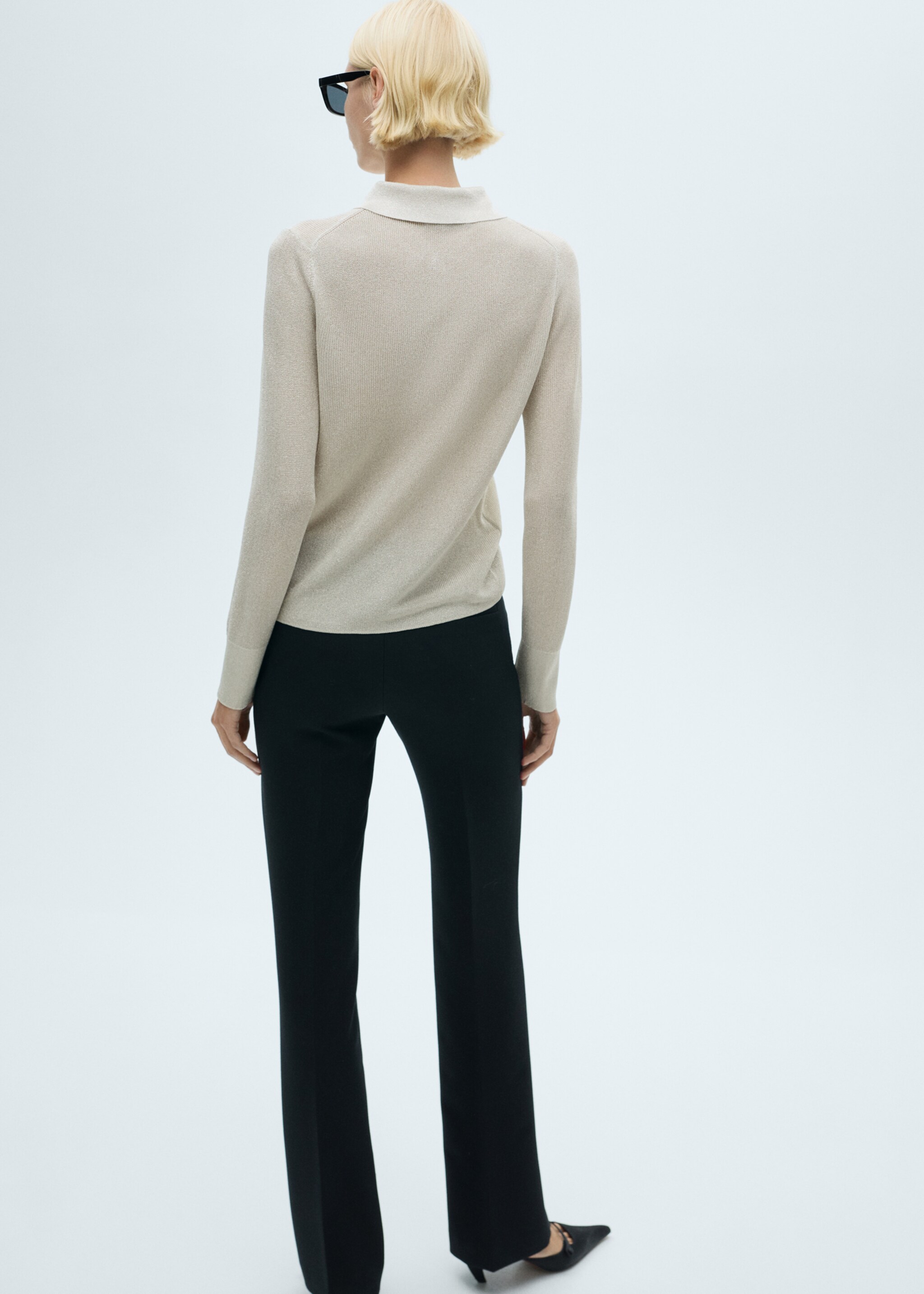 Camisa punt lúrex - Revers de l'article, Platejat. Ref: 77099056-00.