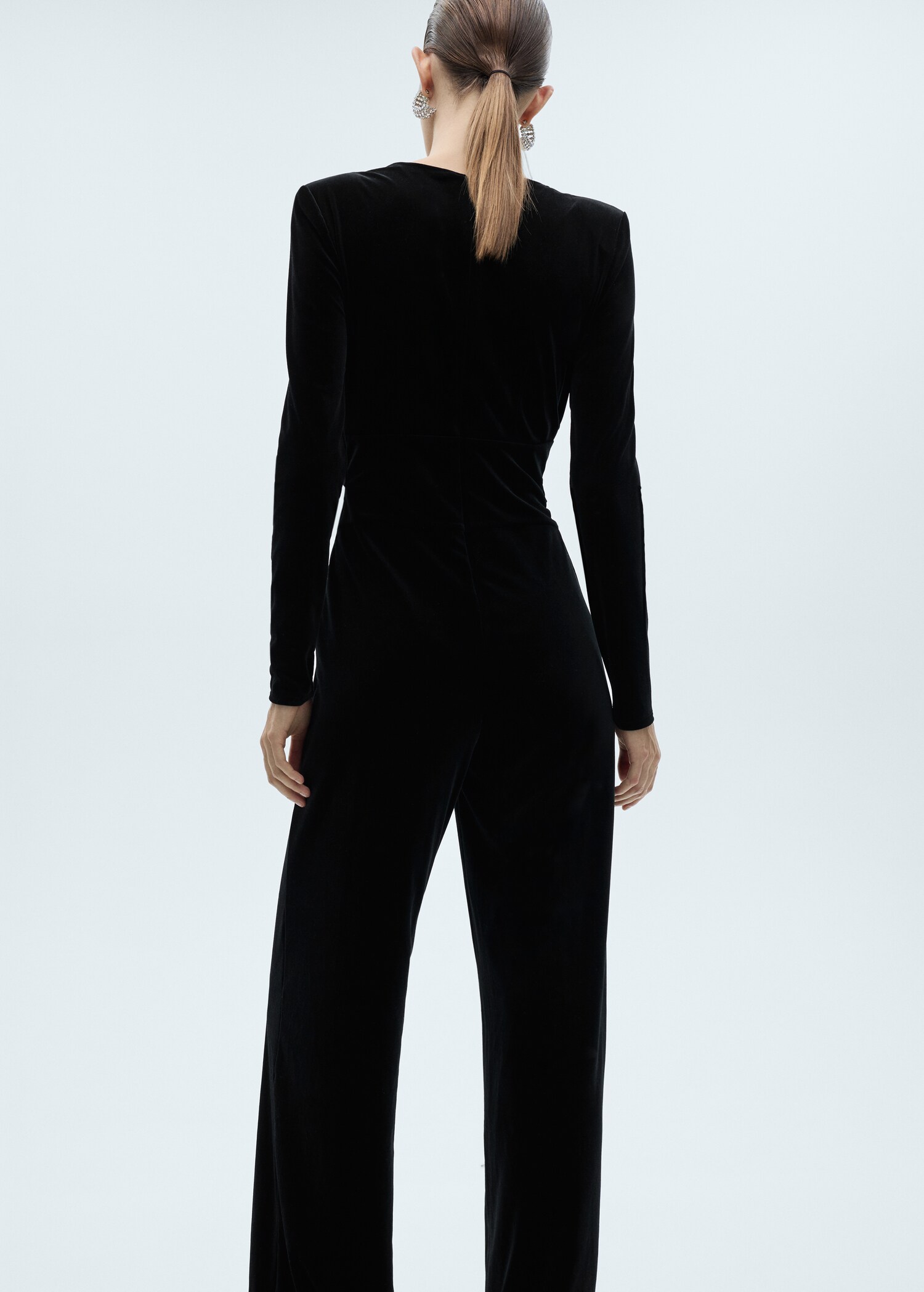 Crossed velvet jumpsuit - Reverse of the article
