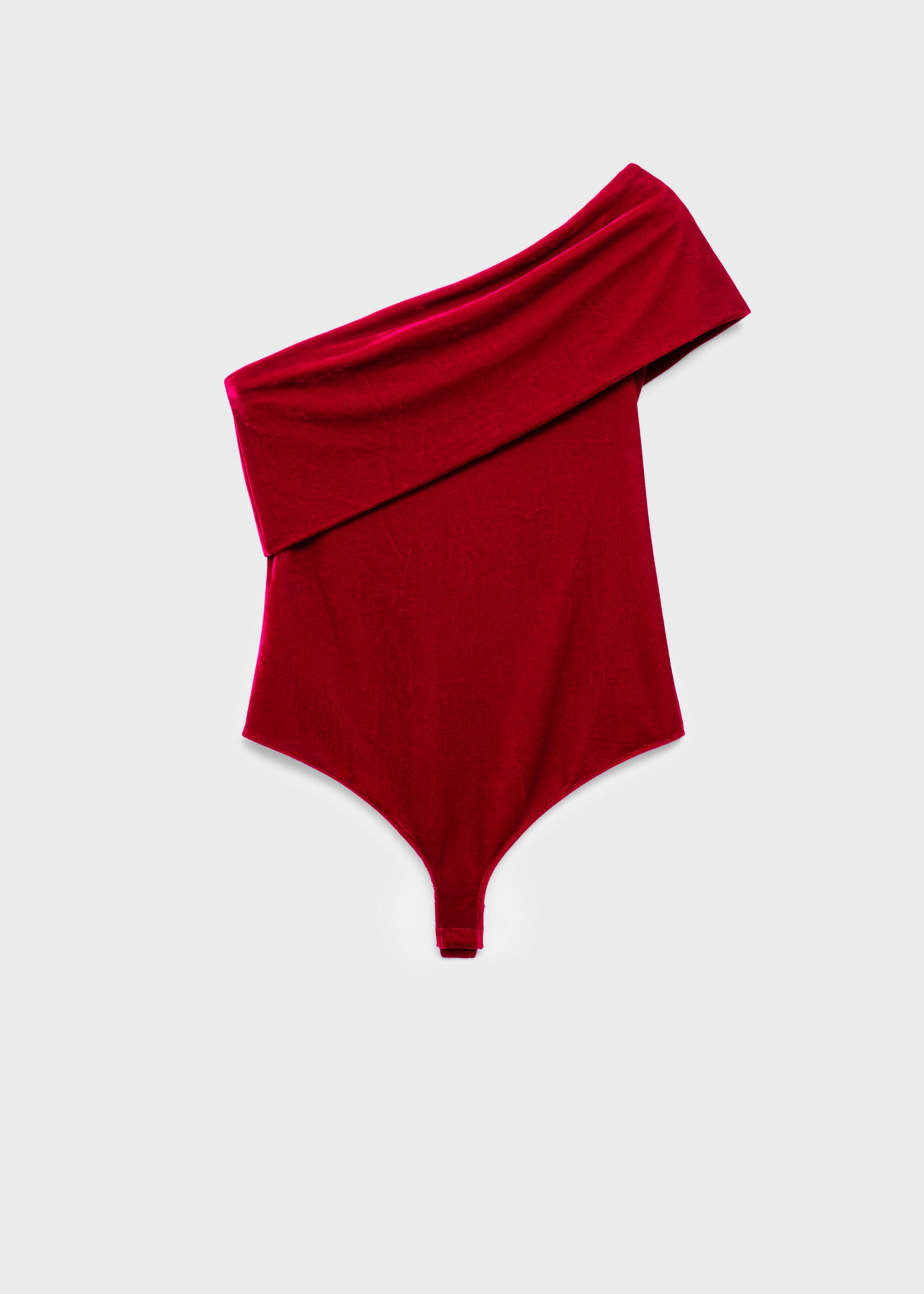 Asymmetrischer Samt-Body - Artikel ohne Model, Rot. Ref: 77099060-00.