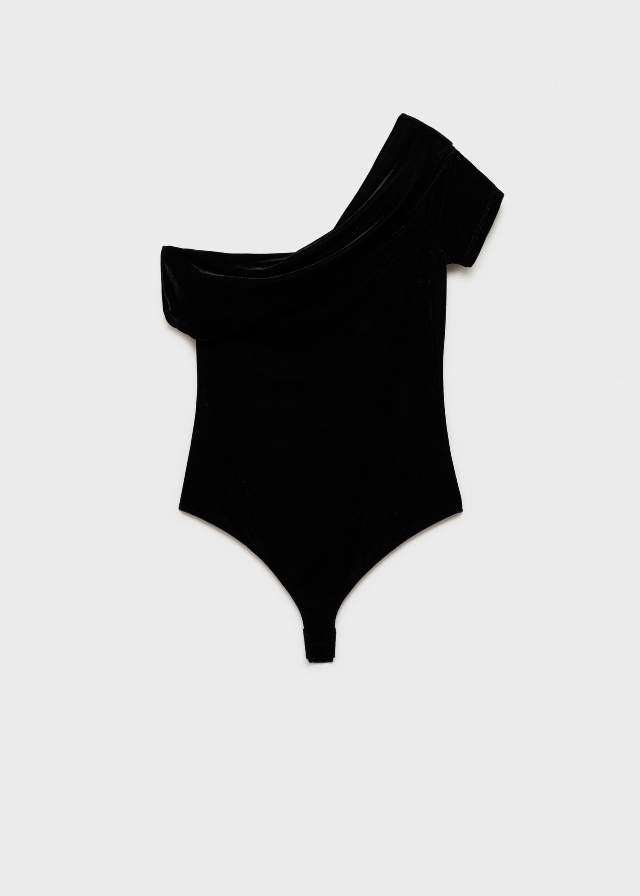 Asymmetrischer Samt-Body - Artikel ohne Model, Schwarz. Ref: 77099060-00.