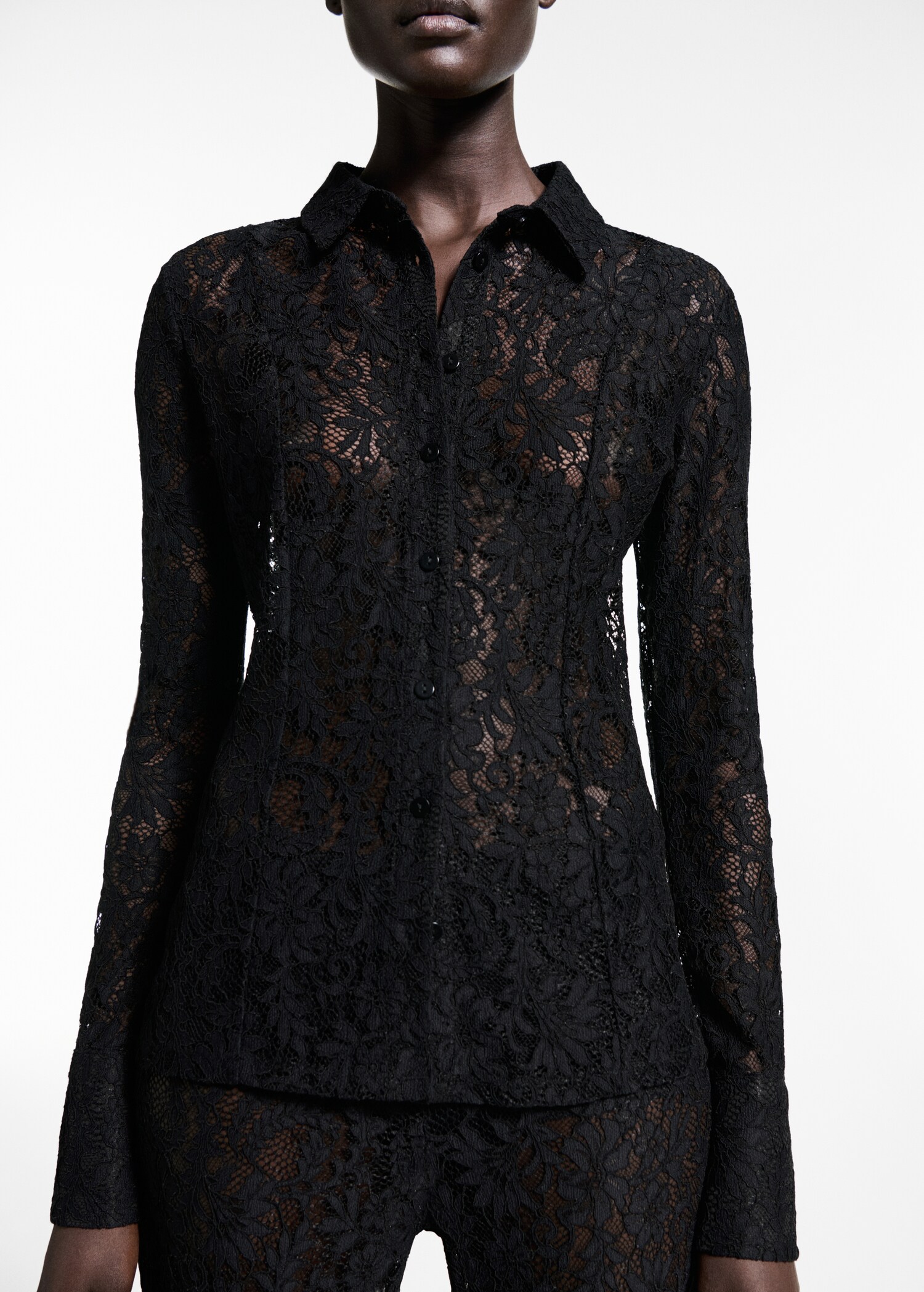 Transparent lace shirt - Medium plane