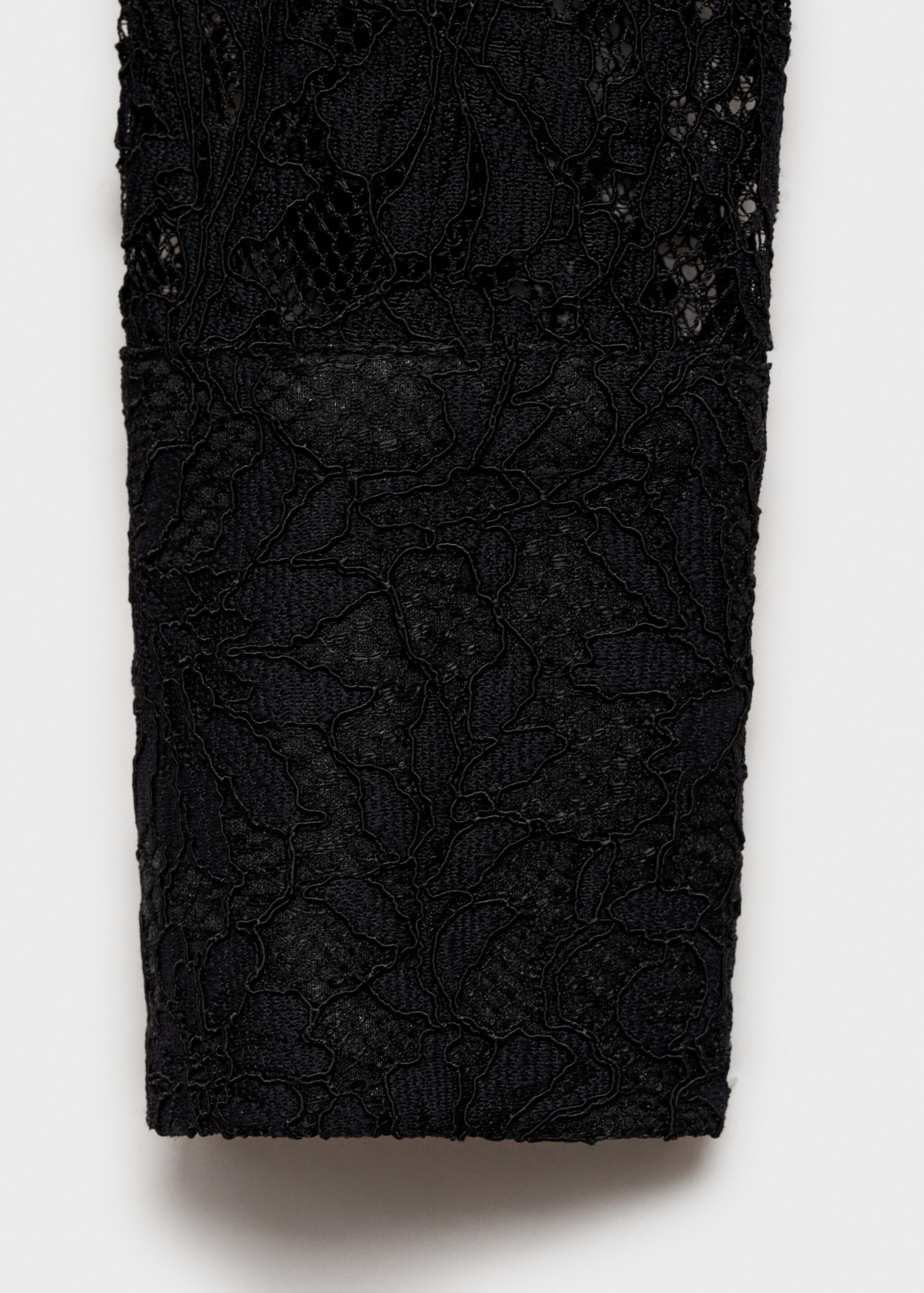 Transparent lace shirt - Details of the article 0, Black. Ref: 77099062-00.