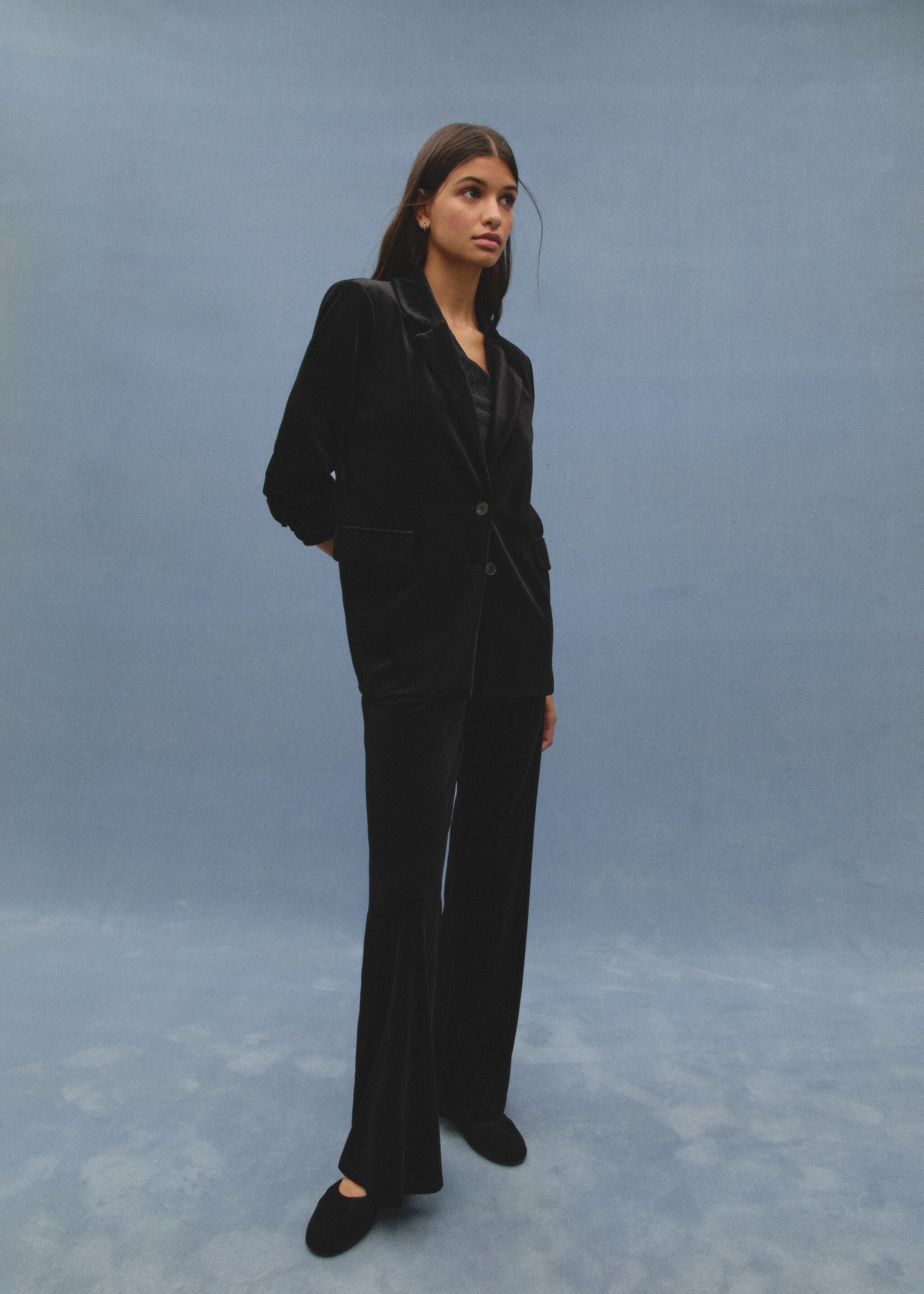 Sammetsblazer - Detaljer om artikeln 7, Svart. Ref: 77099064-00.