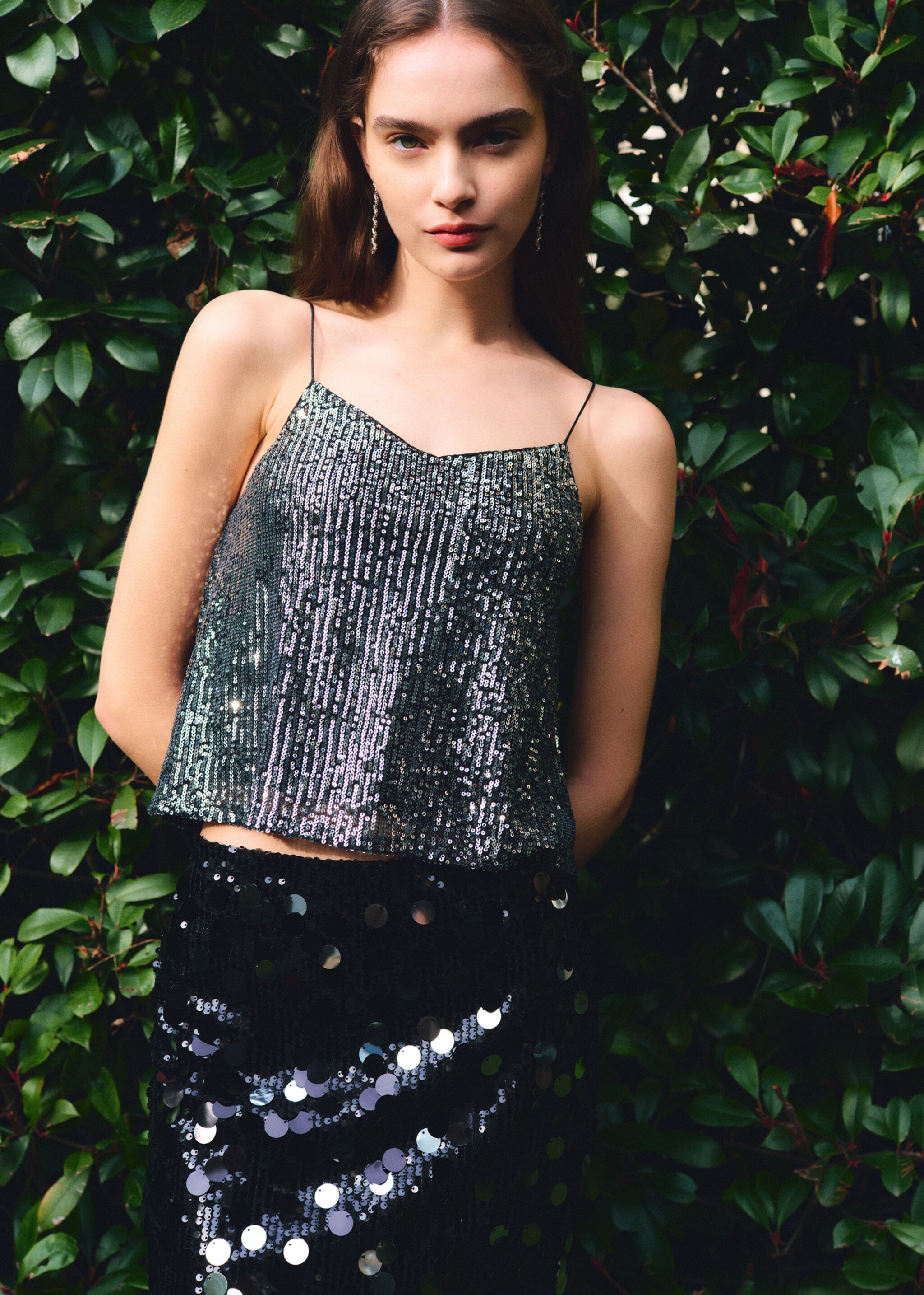 Pailletten-Top - Detail des Artikels 5, Silber. Ref: 77099067-00.