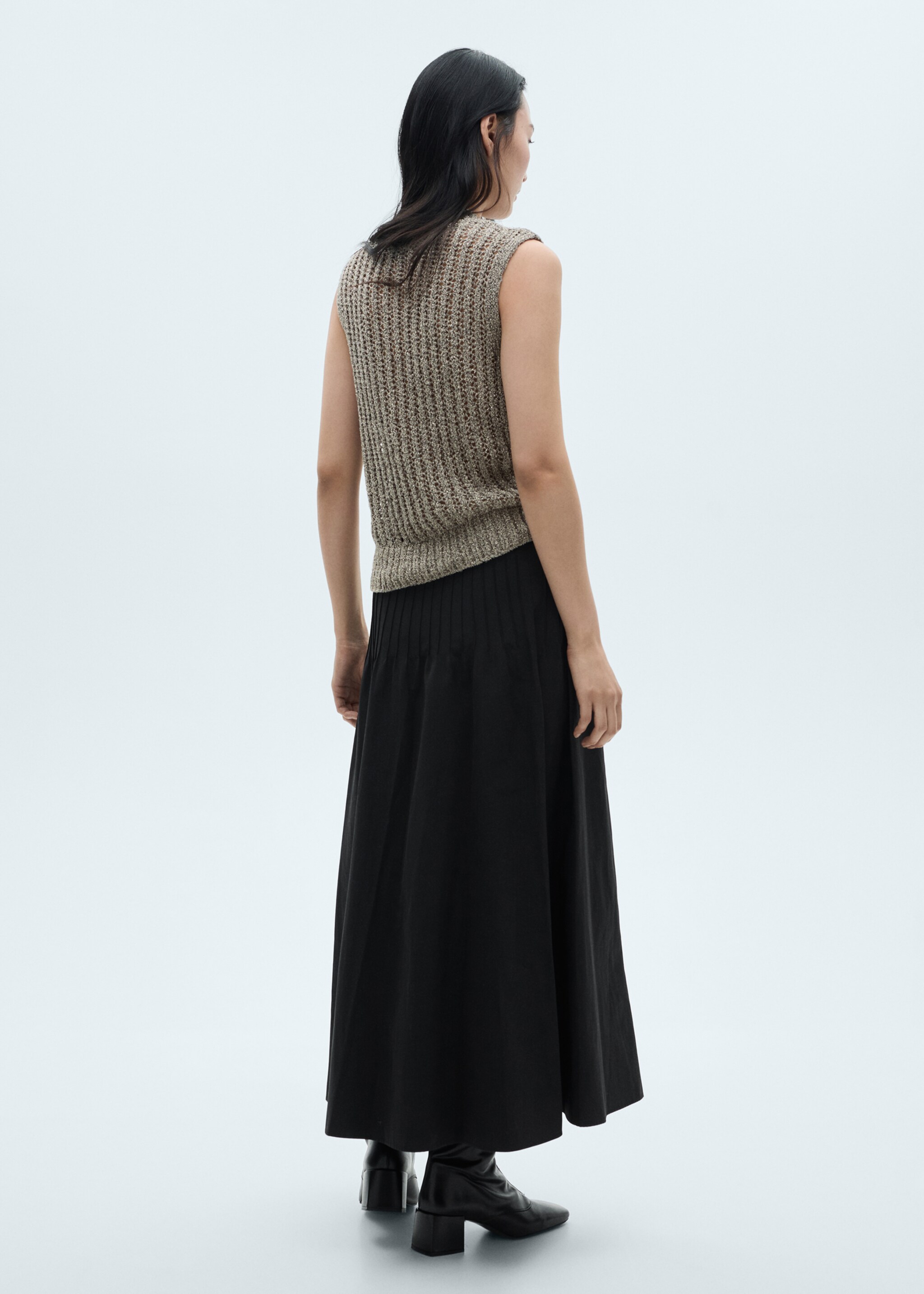 Lurex ajour gilet - Achterkant van het artikel, Zilver. Ref: 77099069-00.