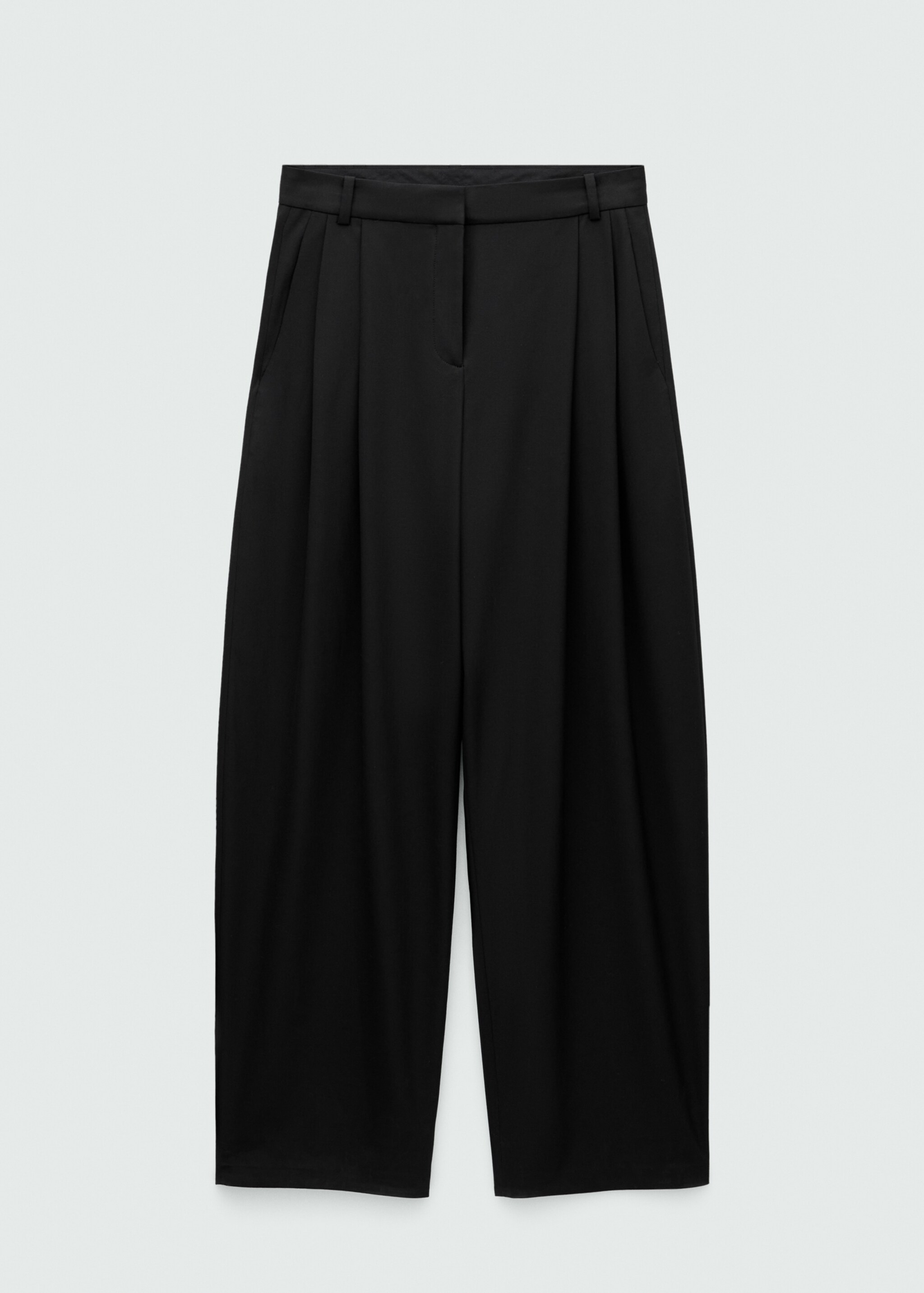 Pleat detail wool trousers - Article without model, Black. Ref: 77099070-00.