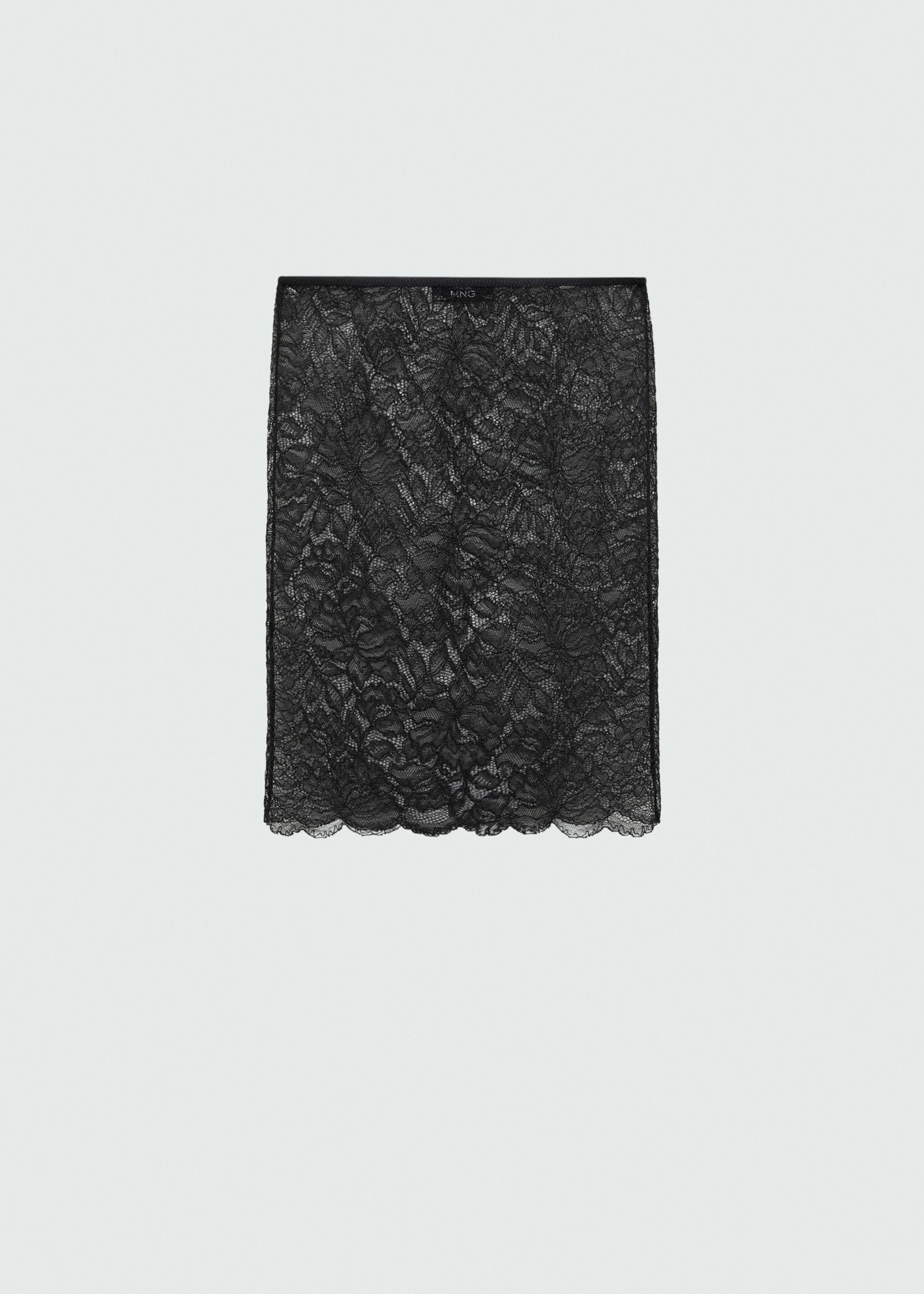 Semi-transparent guipure skirt - Article without model, Black. Ref: 77099072-00.