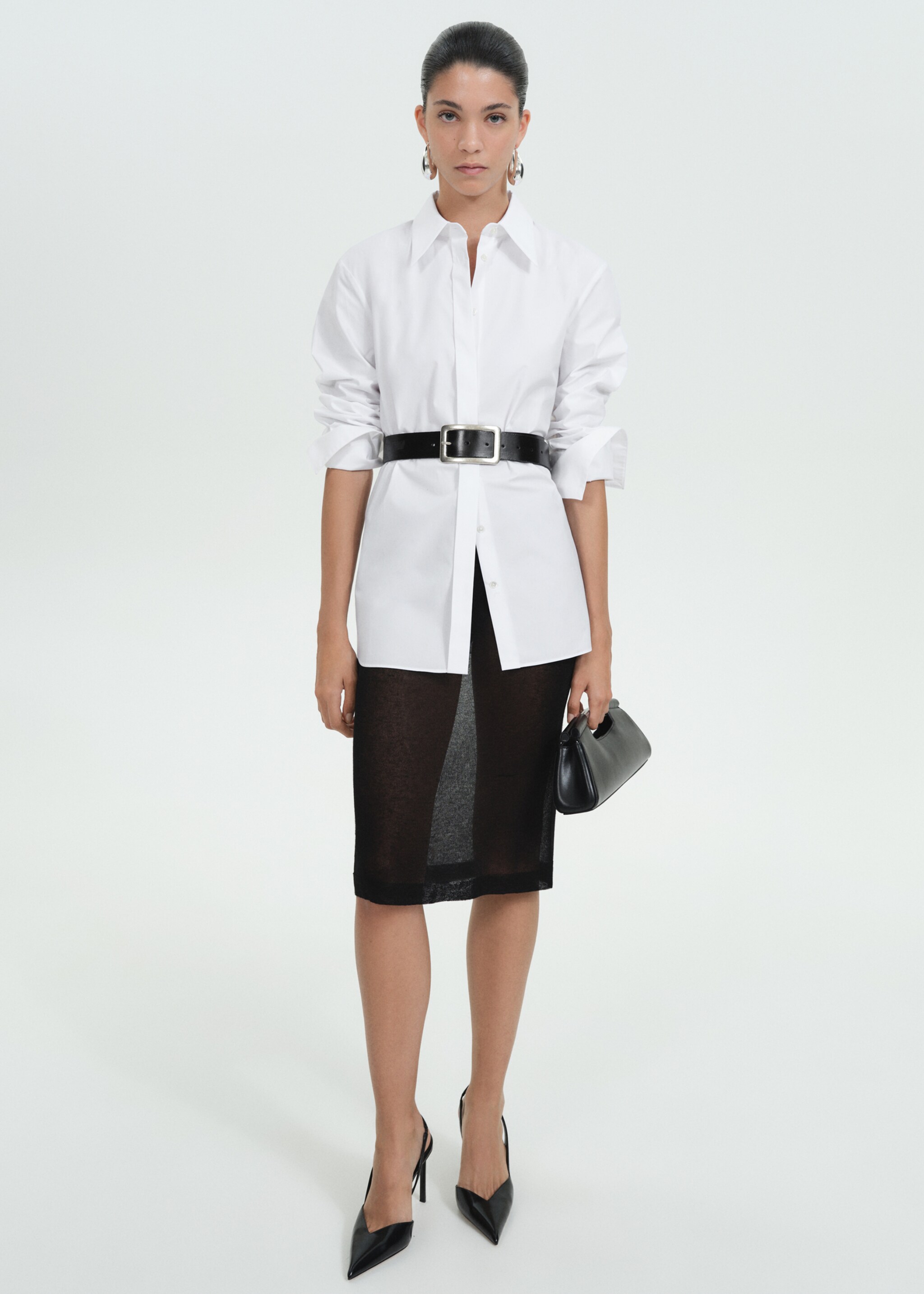 100% cotton oversized shirt - Details of the article 2, Off White. Ref: 77099073-00.