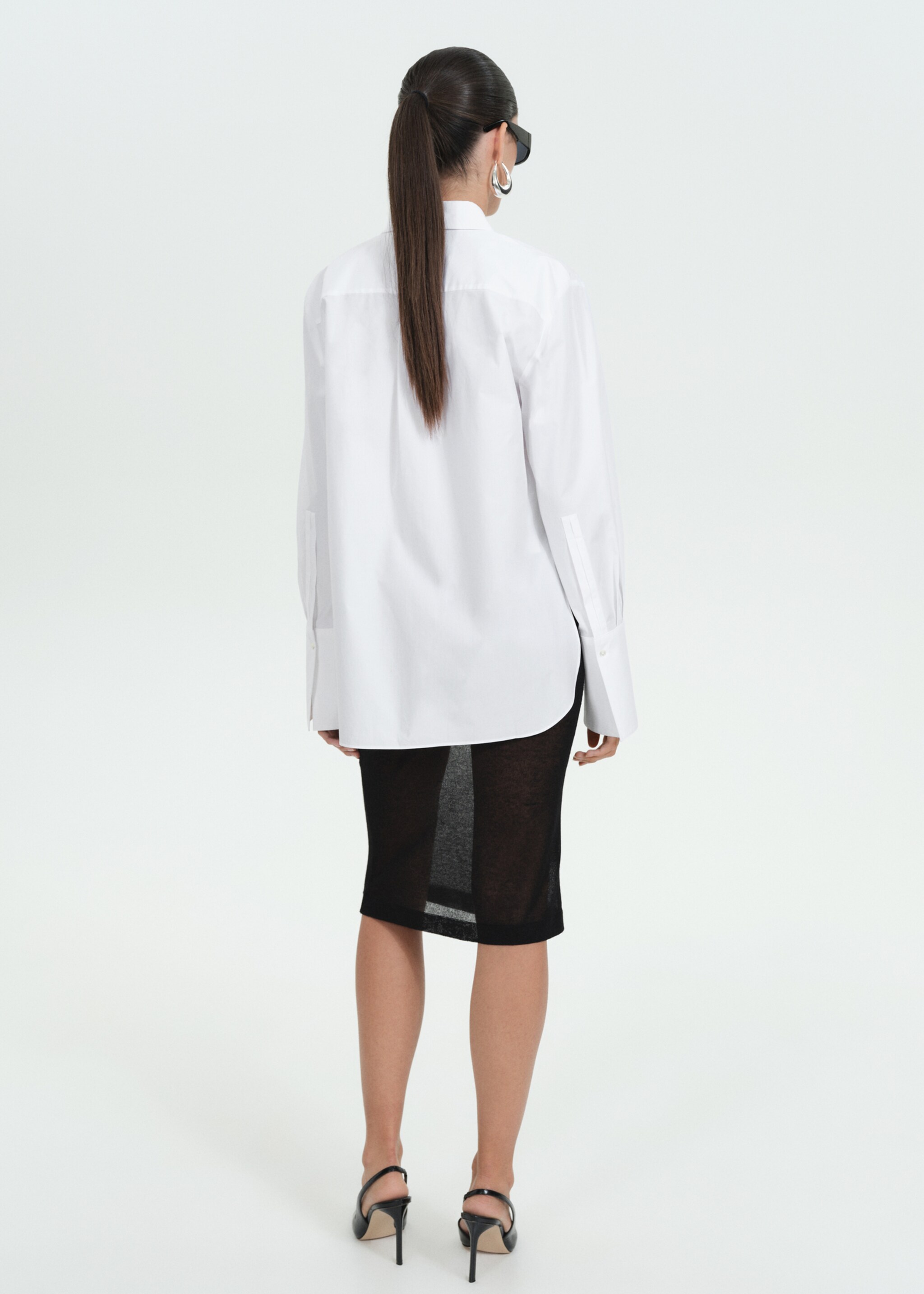 100% cotton oversized shirt - Reverse of the article, Off White. Ref: 77099073-00.