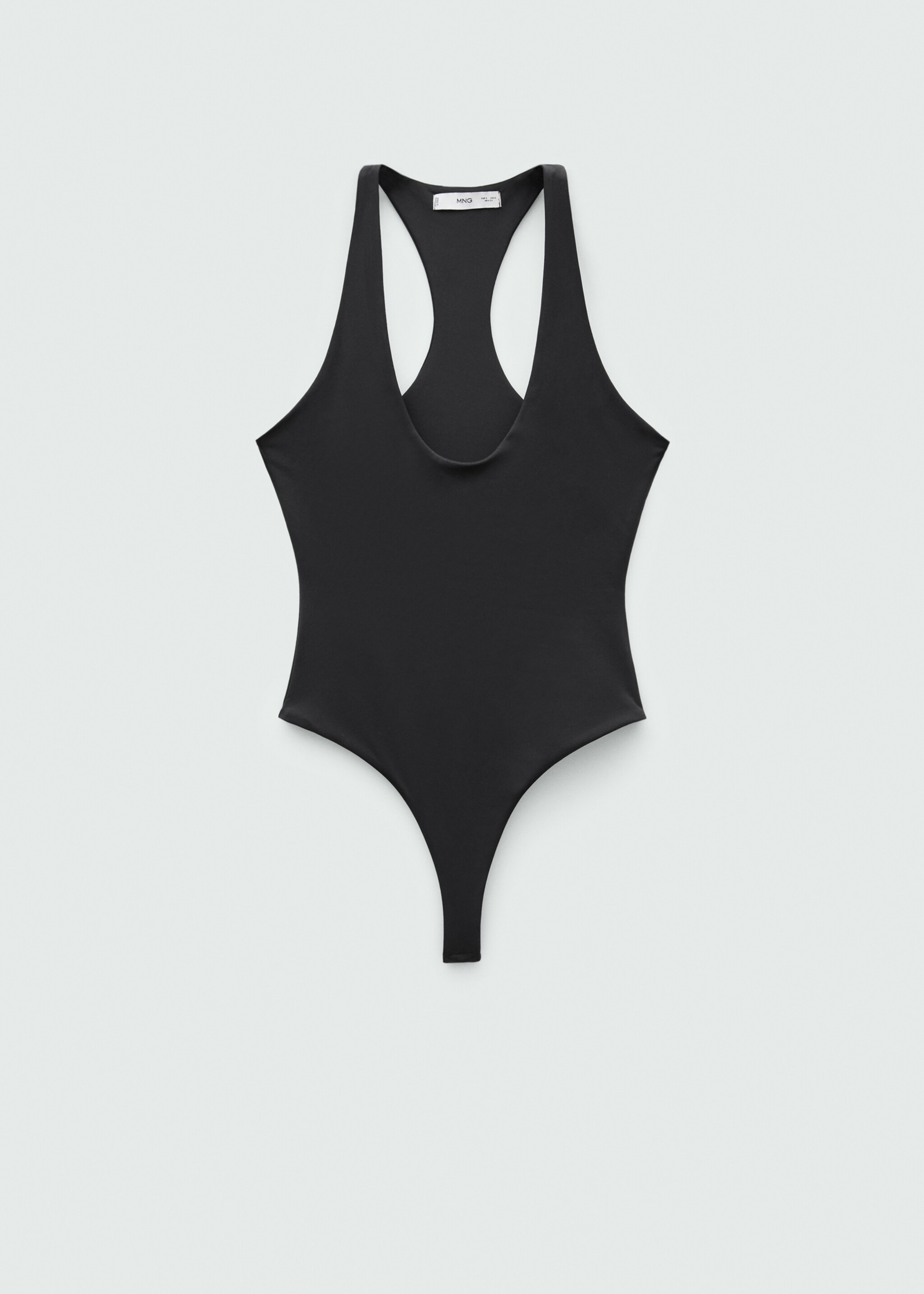 Low-neck bodysuit - Article without model, Black. Ref: 77099074-00.