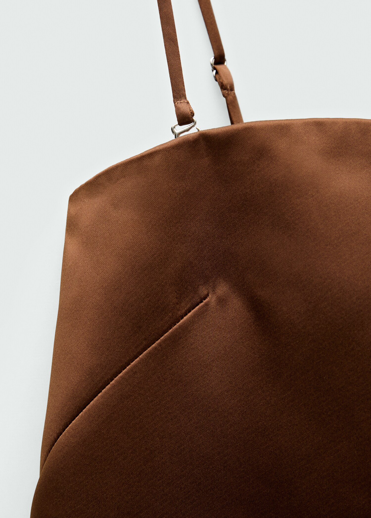 Vestido corto satinado palabra de honor - Detalle del artículo 8