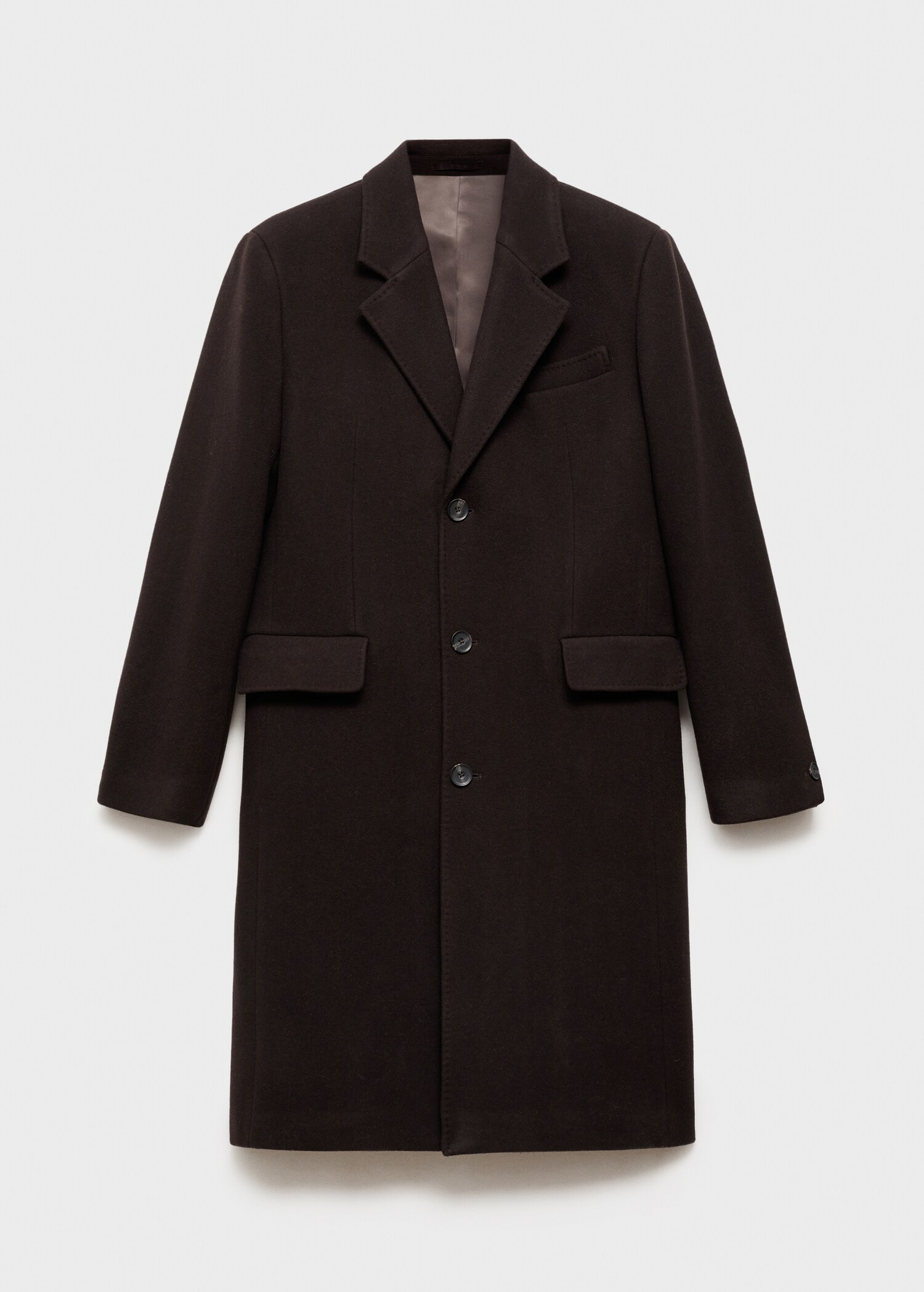 Relaxed-fit long wool coat Men MANGO OUTLET USA