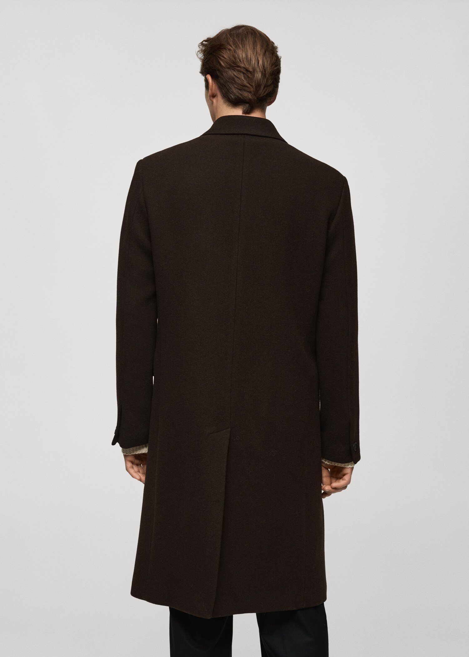 Relaxed-fit long wool coat - Reverse of the article