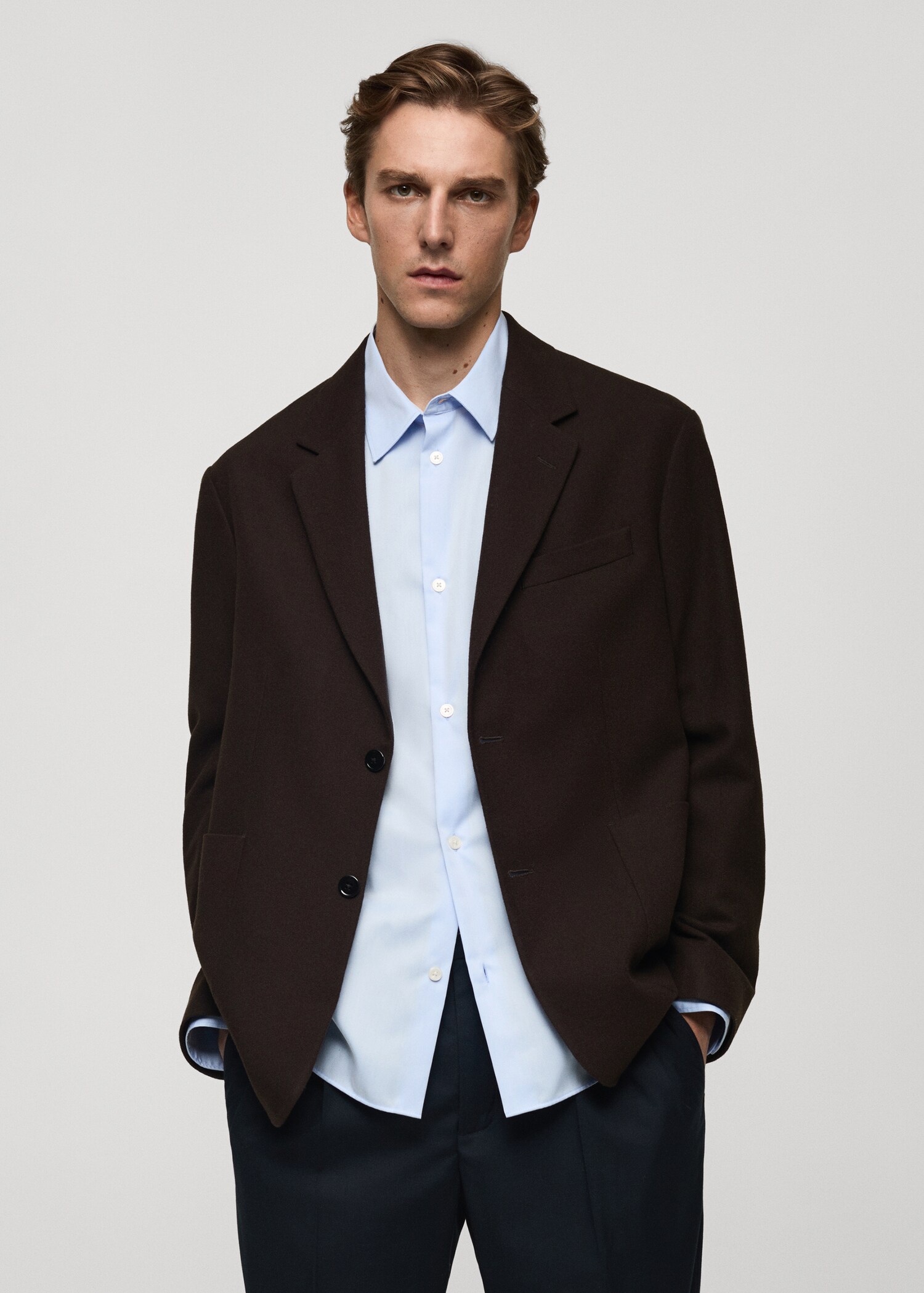 Σακάκι ανακυκλωμένο μαλλί regular fit - Μεσαίο πλάνο