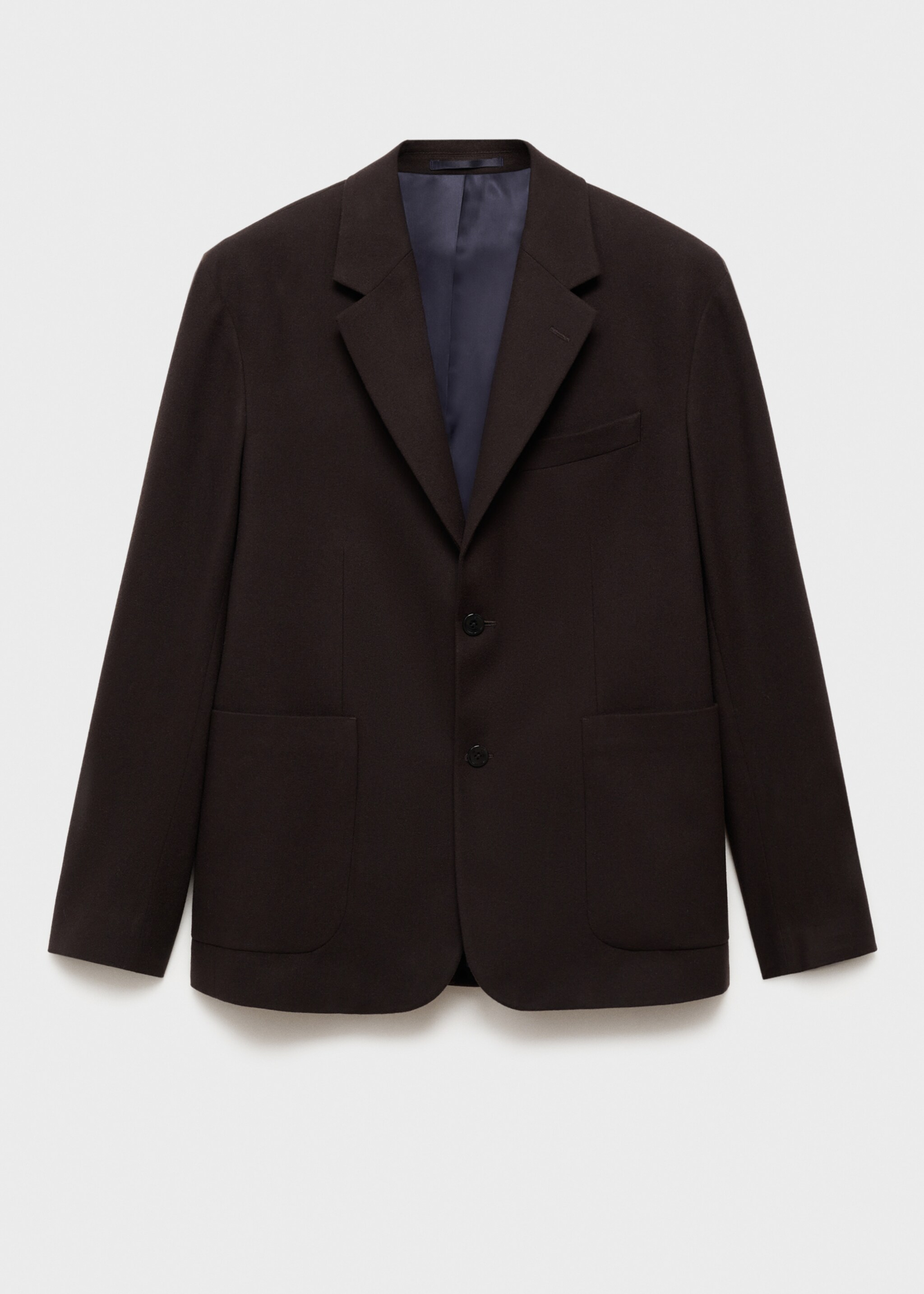 Σακάκι ανακυκλωμένο μαλλί regular fit - Προϊόν χωρίς μοντέλο, Καφέ. Ref: 77099227-00.