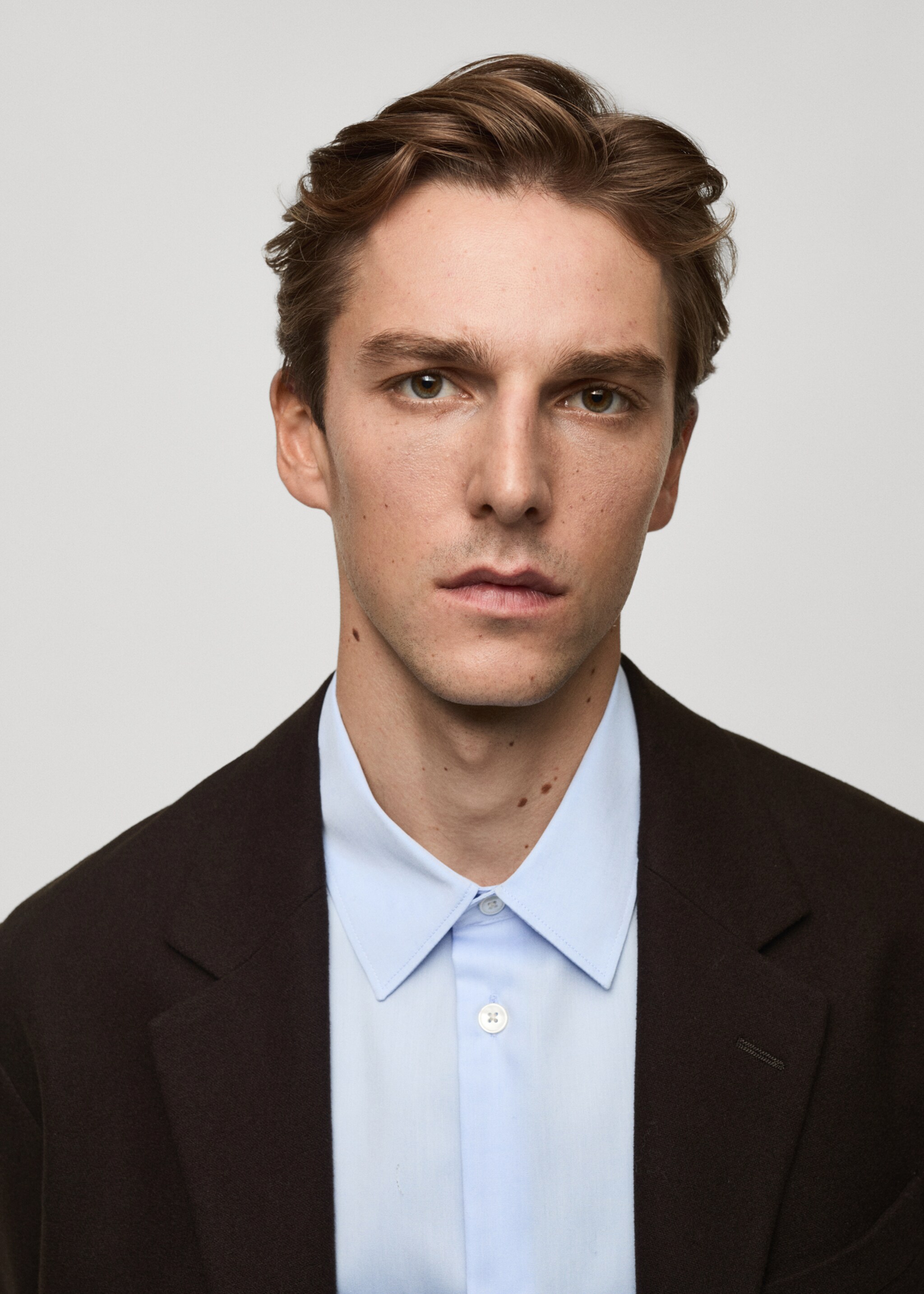 Σακάκι ανακυκλωμένο μαλλί regular fit - Λεπτομέρεια του προϊόντος 1, Καφέ. Ref: 77099227-00.