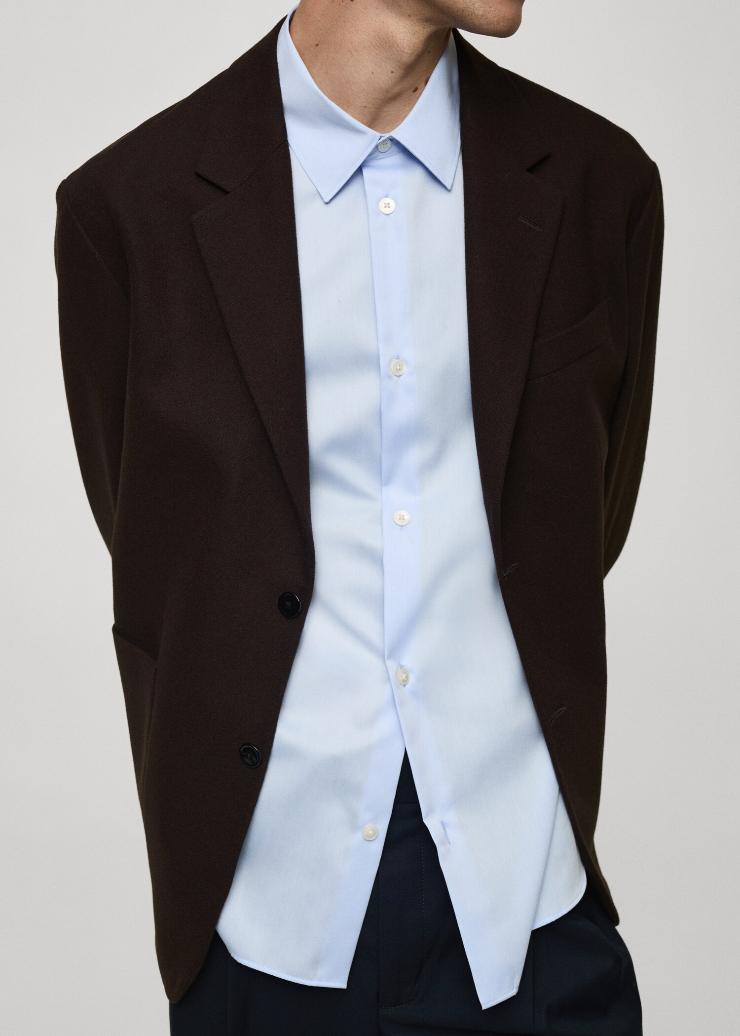 Σακάκι ανακυκλωμένο μαλλί regular fit - Λεπτομέρεια του προϊόντος 6