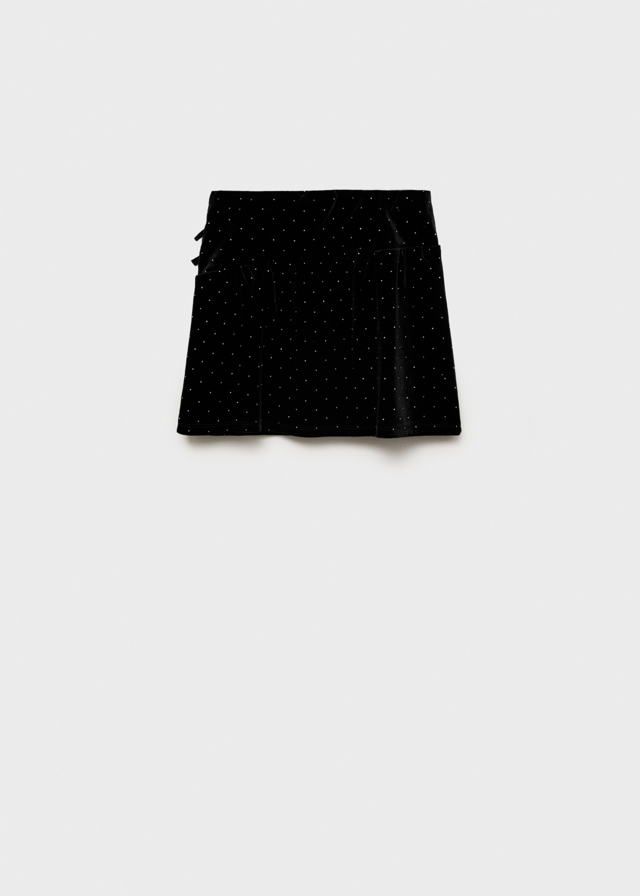 Rhinestone velvet skirt - Reverse of the article, Black. Ref: 77099234-00.