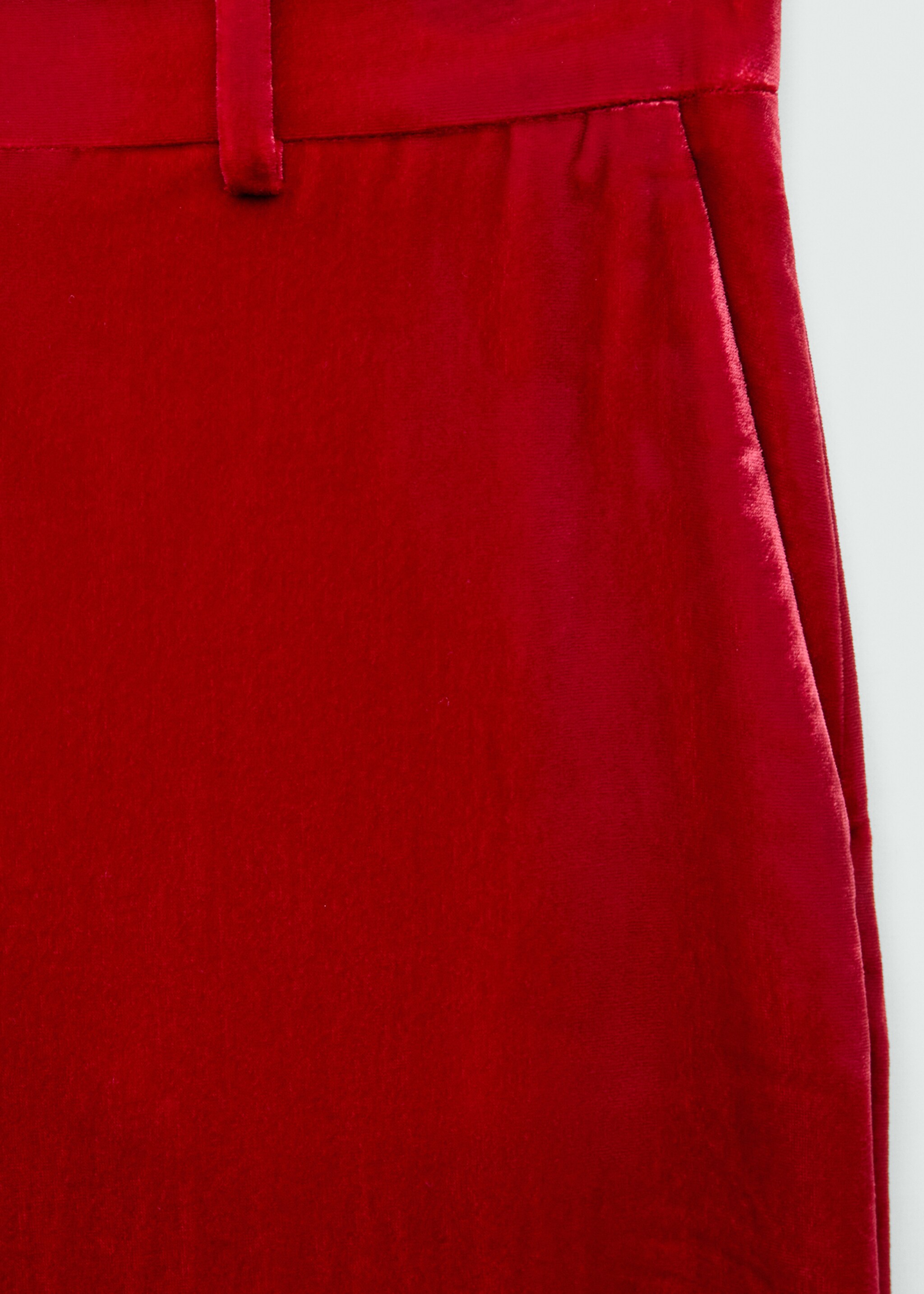 Velvet suit trousers - Details of the article 8, Strawberry. Ref: 77099236-00.