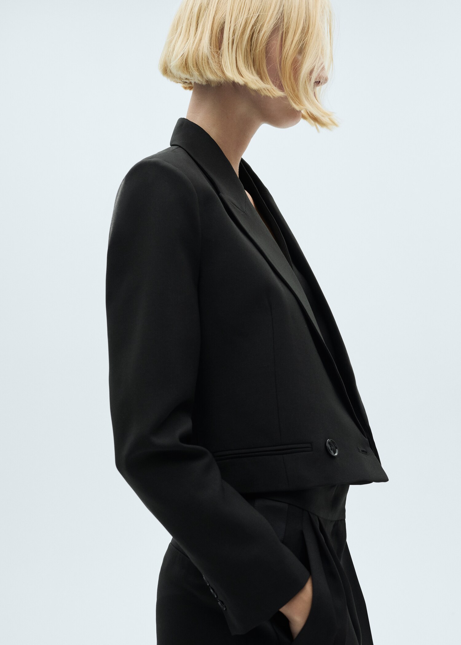 Double-breasted cropped jacket - Details of the article 6