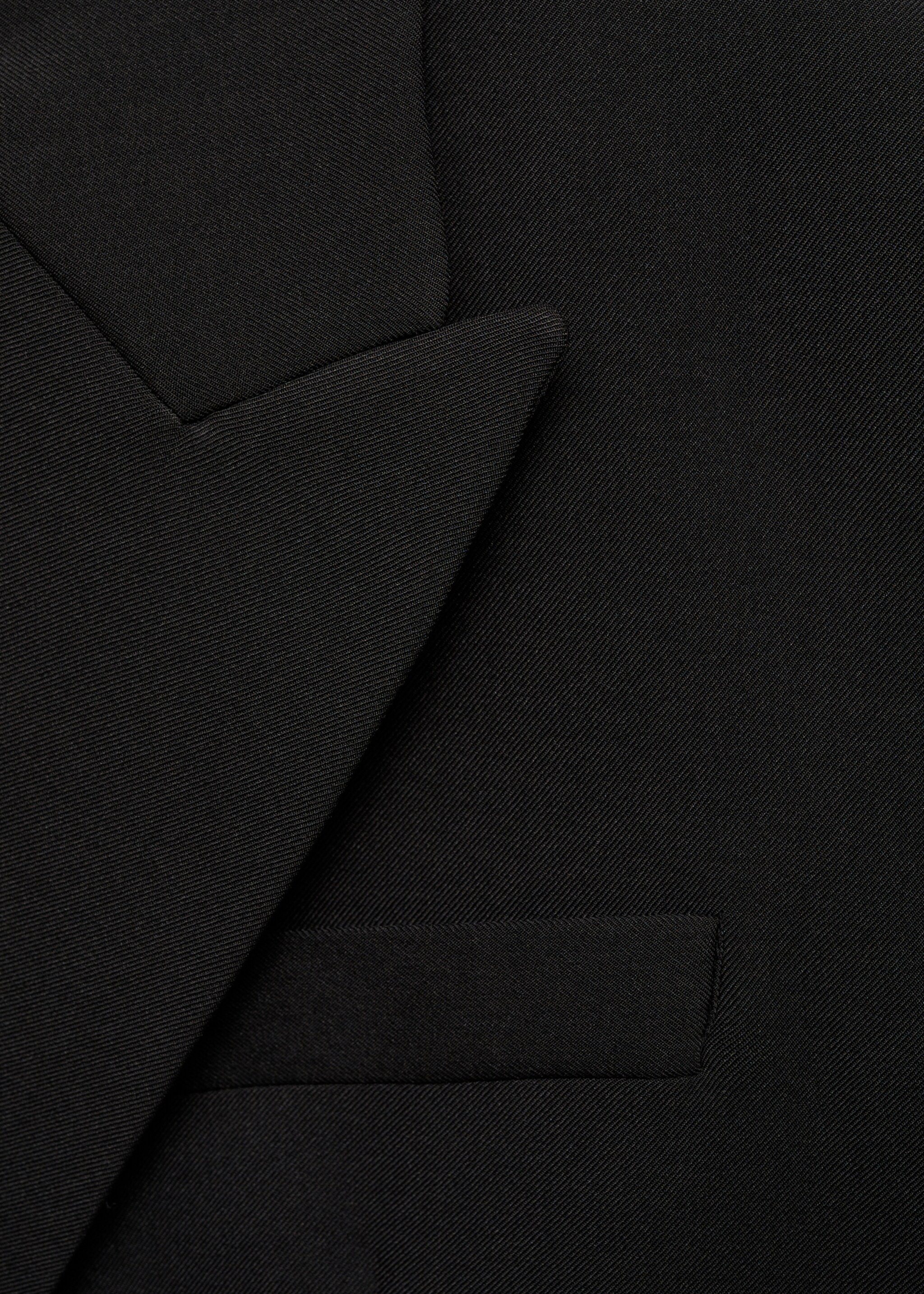Double-breasted cropped jacket - Details of the article 8, Black. Ref: 77099238-00.