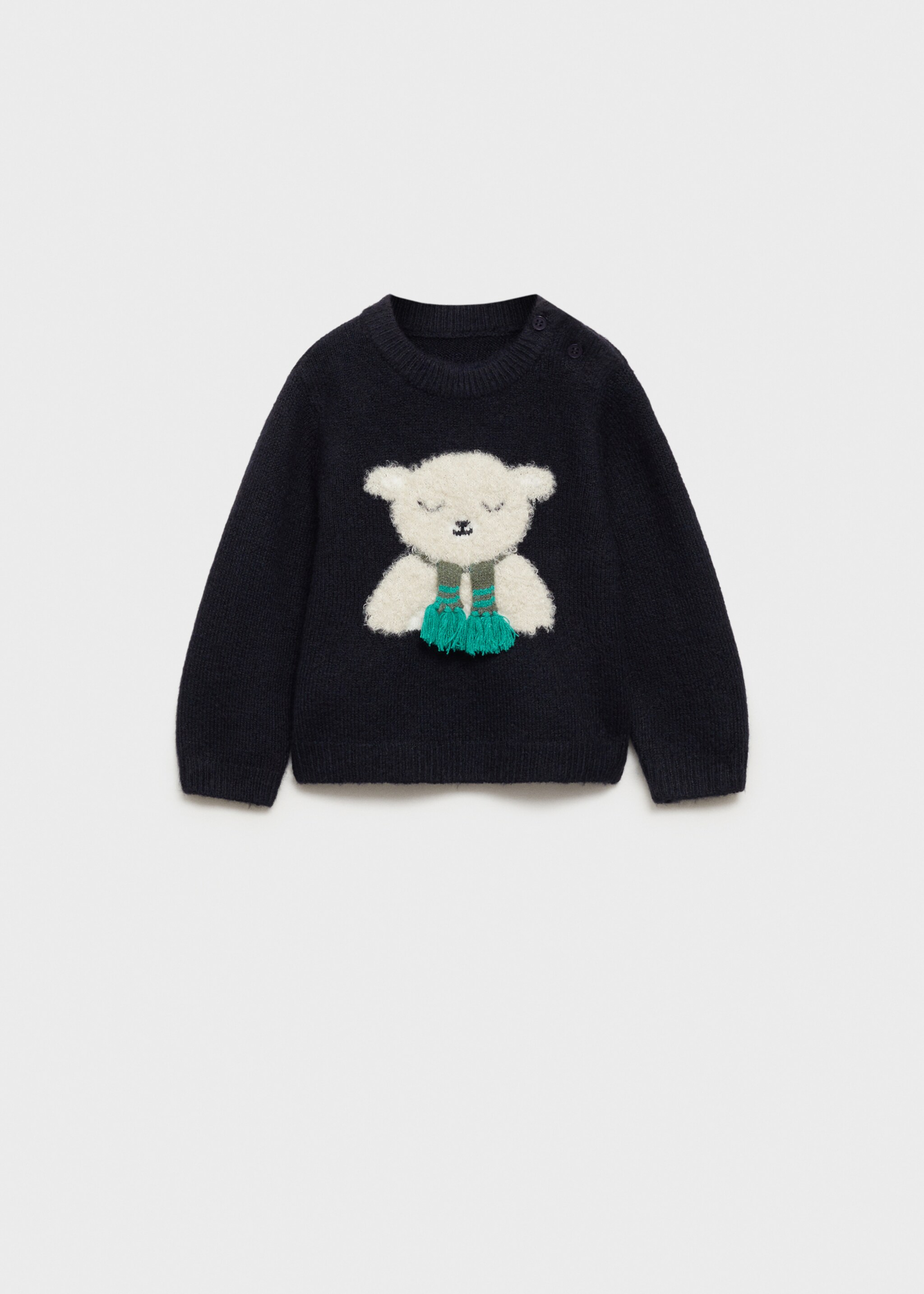 Chunky-knit bear sweater - Article without model, Dark Navy. Ref: 77099239-00.