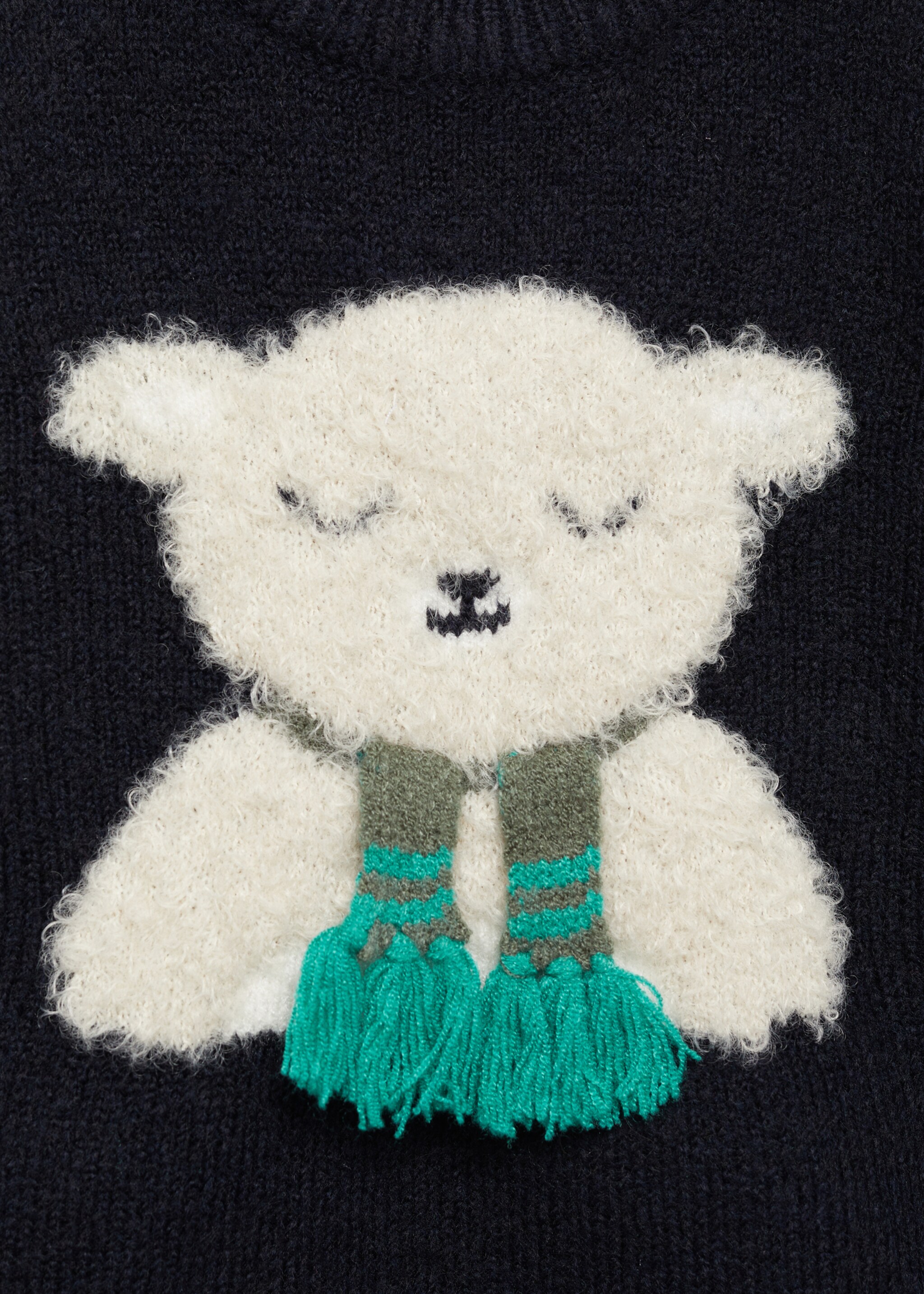 Chunky-knit bear sweater - Details of the article 8, Dark Navy. Ref: 77099239-00.