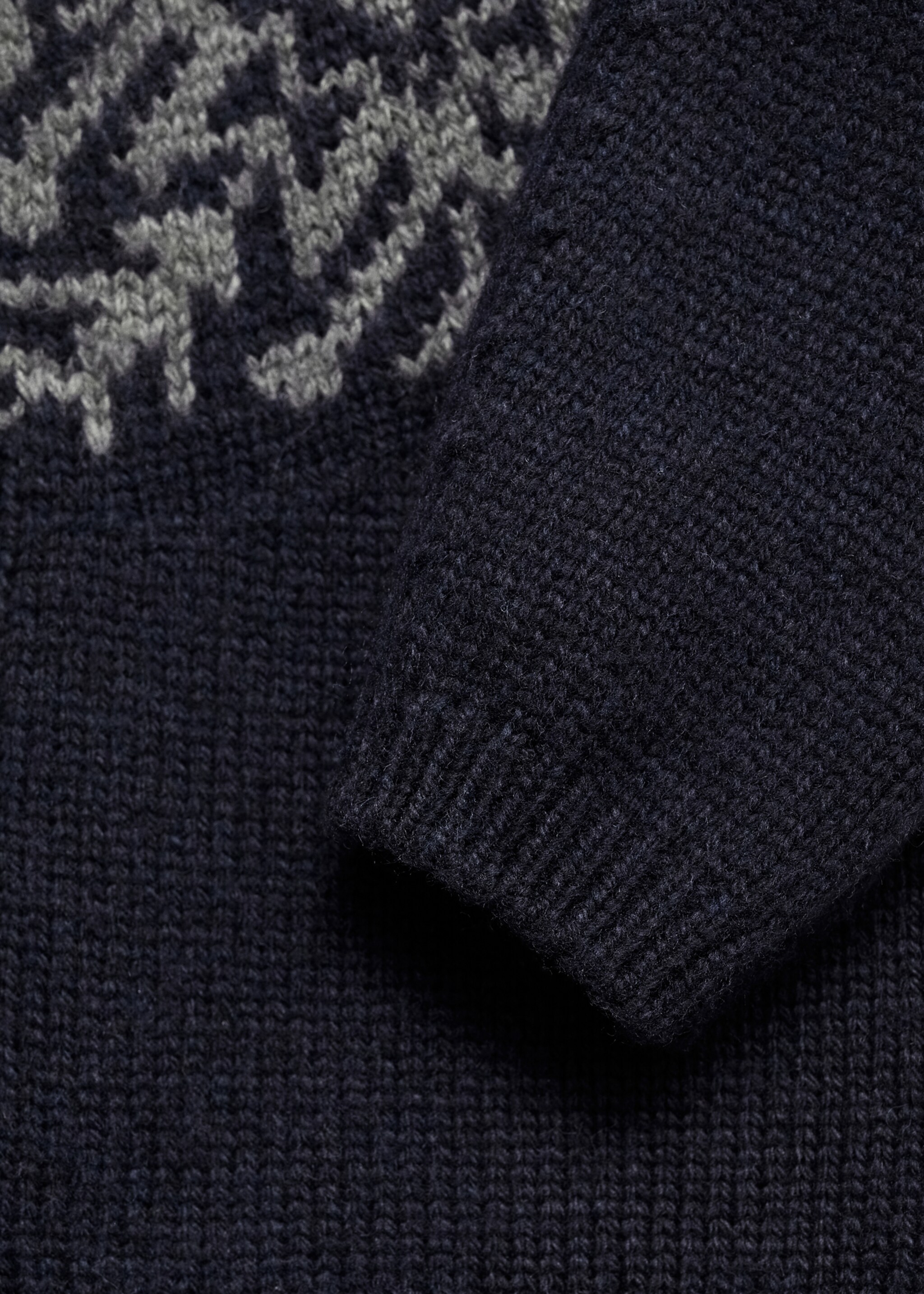Button jacquard cardigan - Details of the article 0, Dark Navy. Ref: 77099241-00.