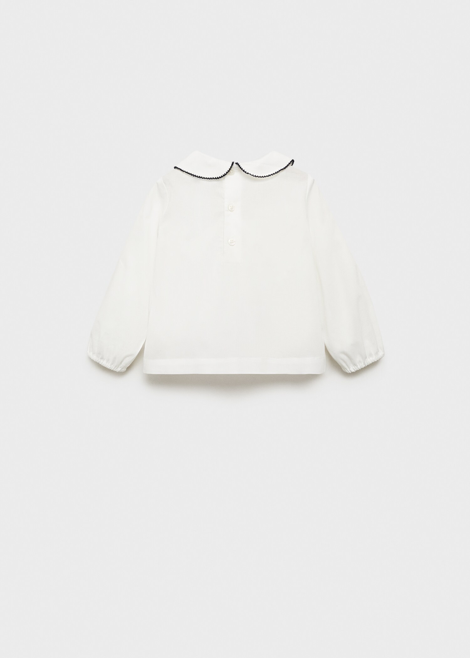 Cotton babydoll neck blouse - Reverse of the article