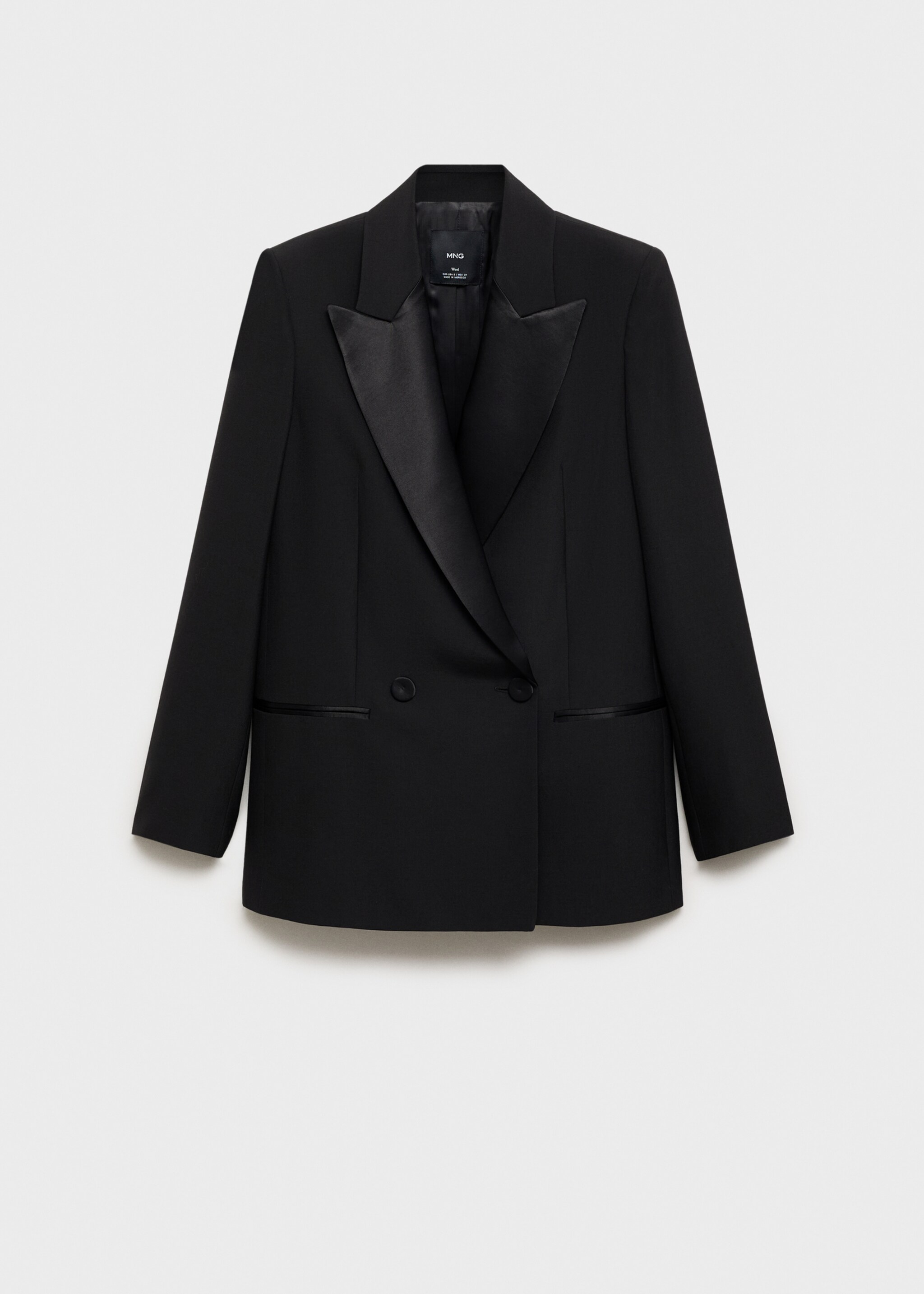 Suit blazer with satin lapels - Article without model, Black. Ref: 77099244-00.