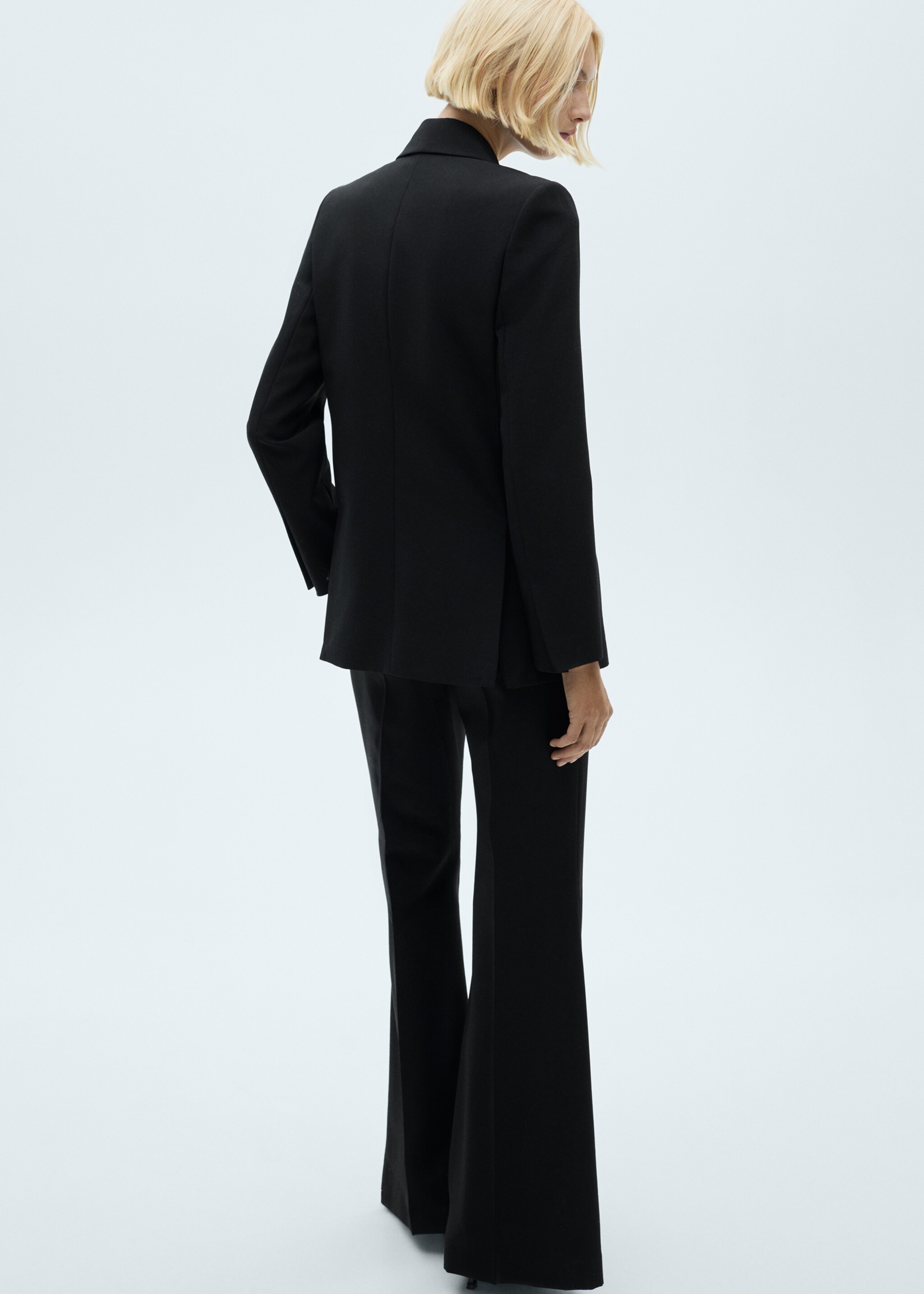 Blazer da completo con revers satinati - Retro dell'articolo, Nero. Ref: 77099244-00.