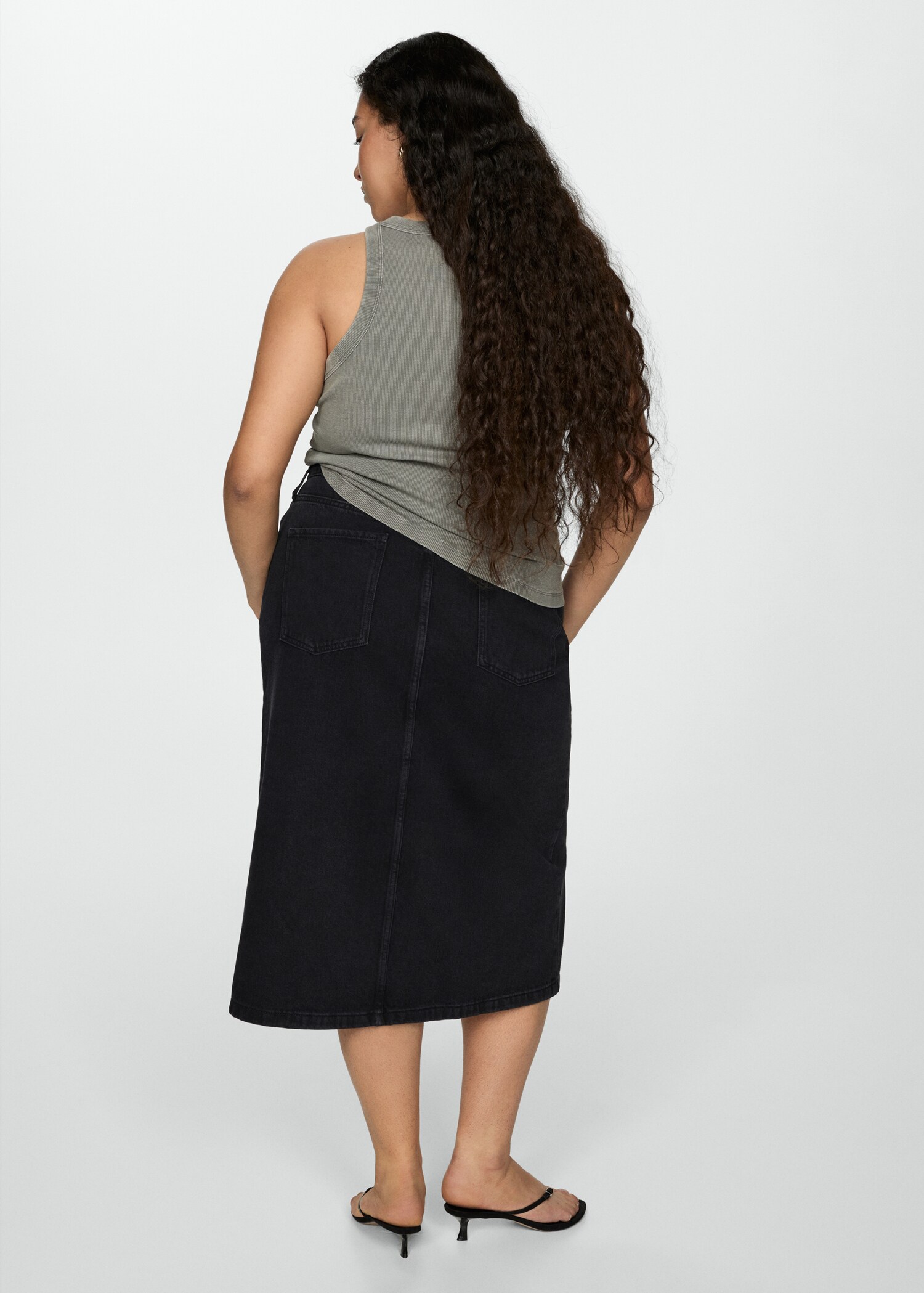 Slit denim skirt - Details of the article 4