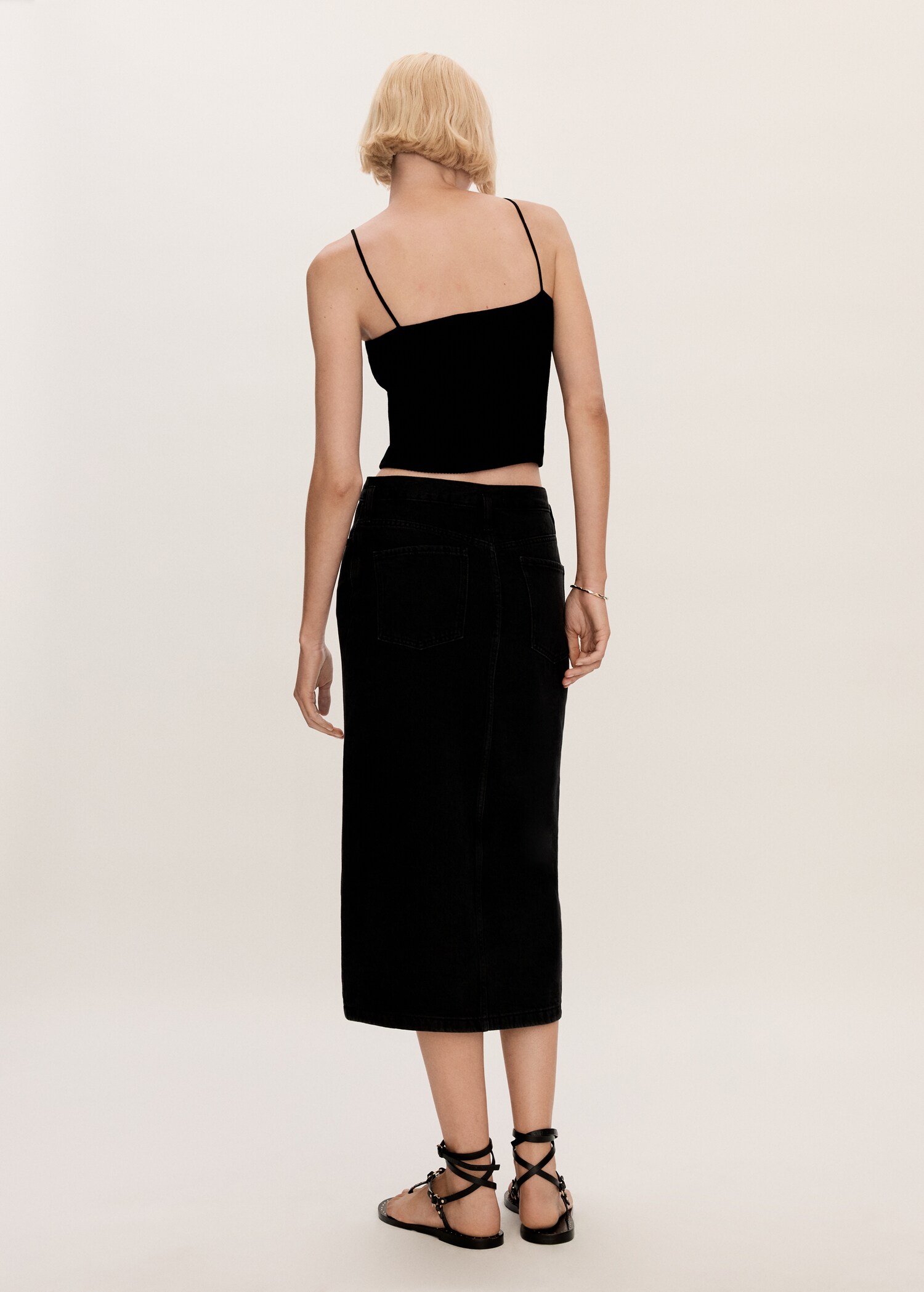 Slit denim skirt - Reverse of the article