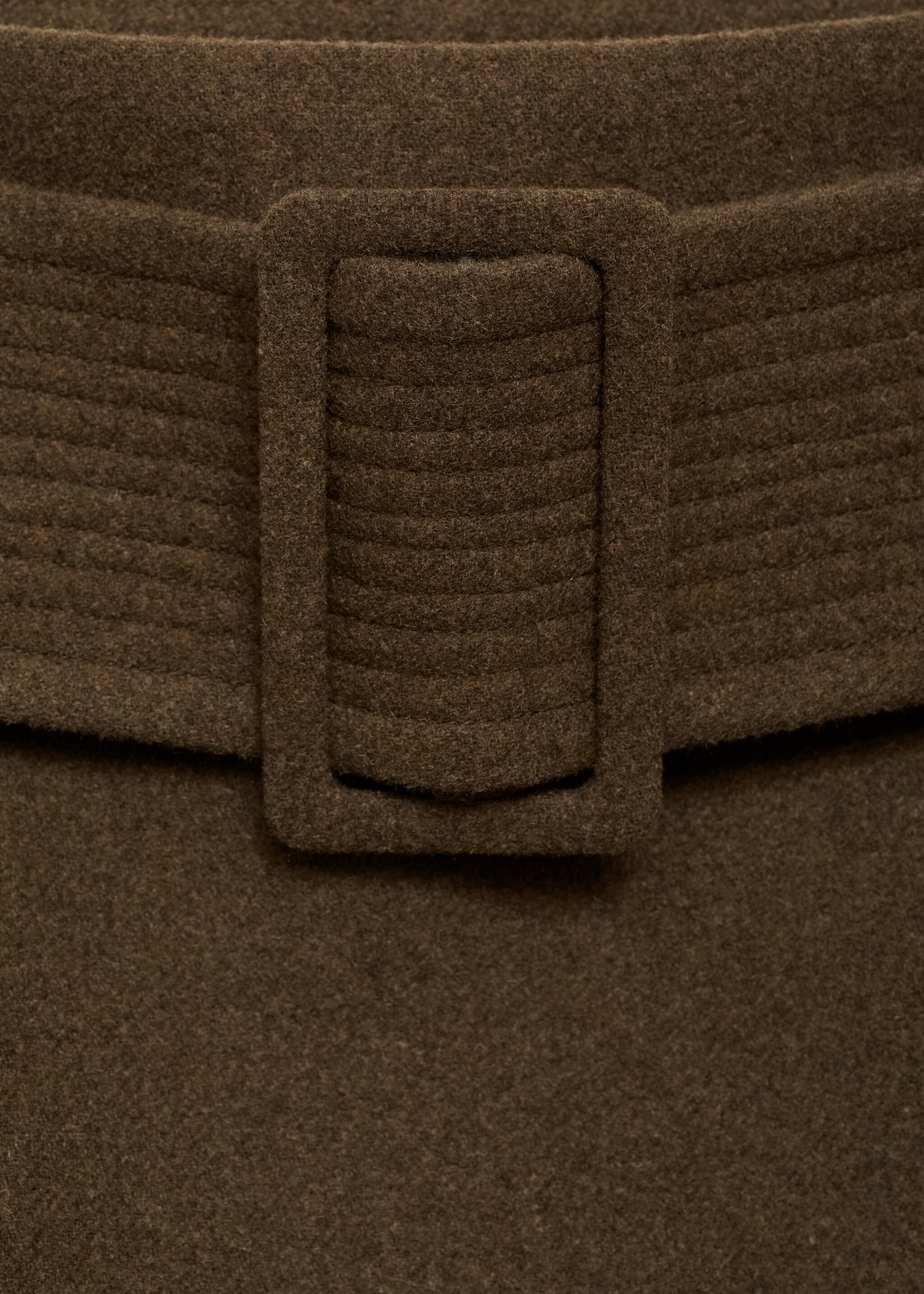 Wollen minirok met ceintuur - Detail van het artikel 8, Kaki. Ref: 77099406-00.